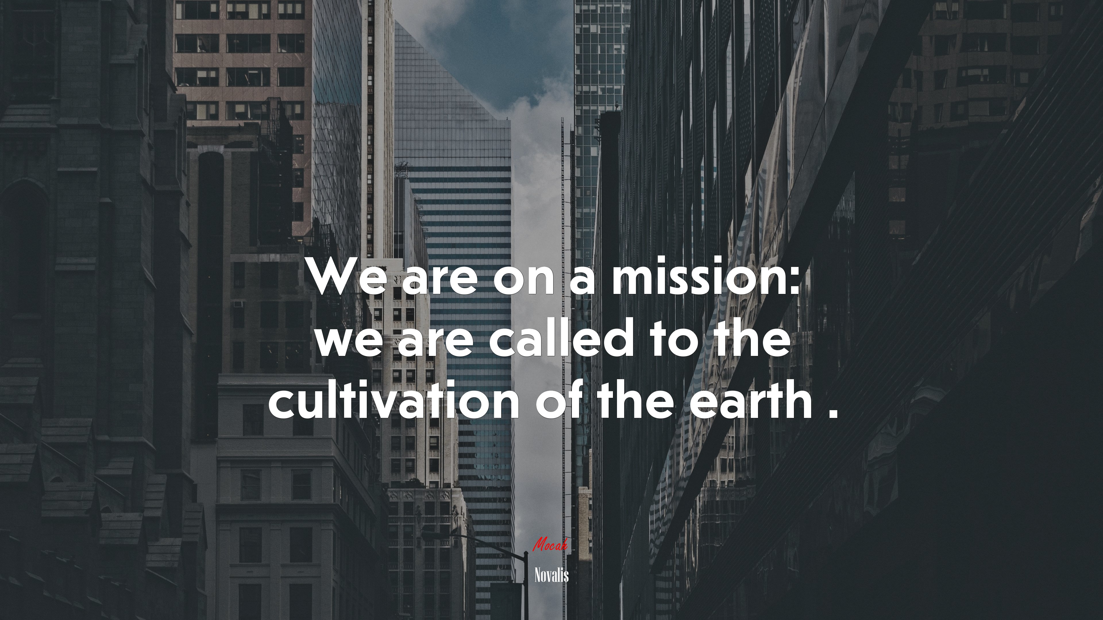 We are on a mission: we are called to the cultivation of the earth . | Novalis quote HD Wallpaper
