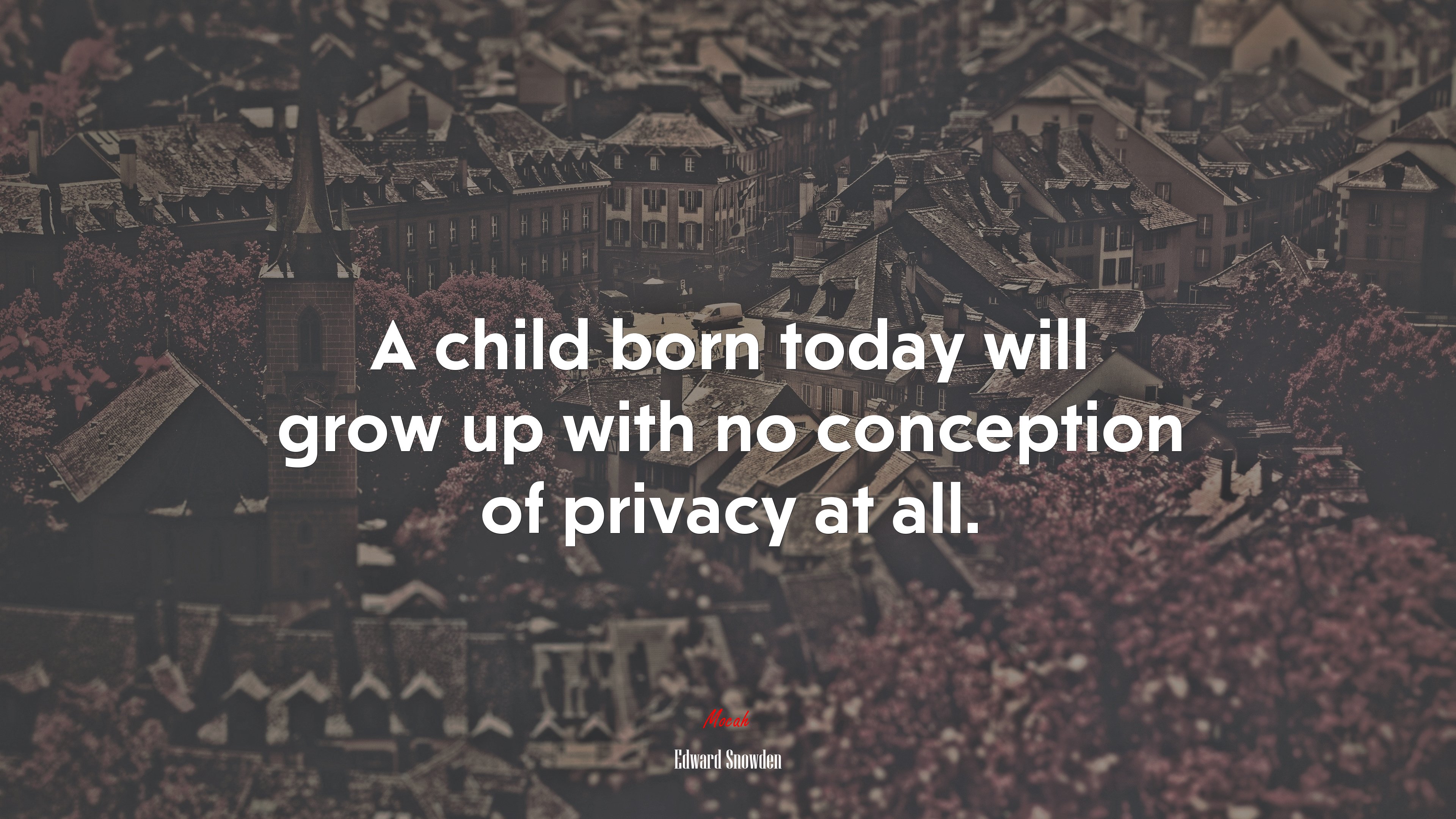 A child born today will grow up with no conception of privacy at all. | Edward Snowden quote HD Wallpaper