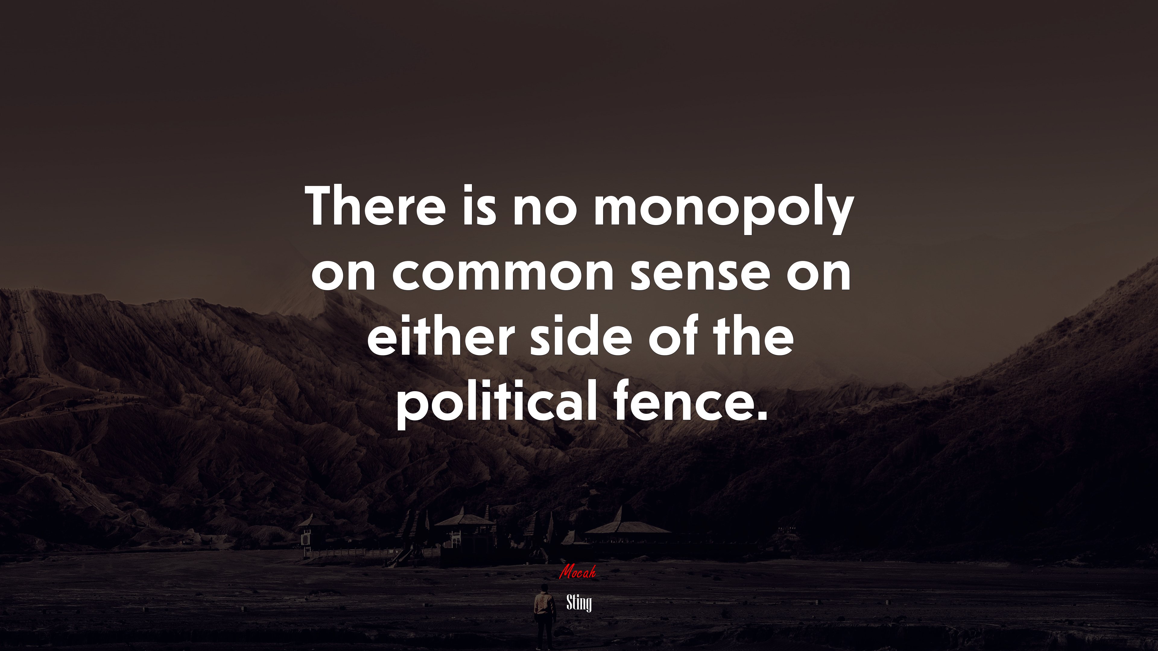 There is no monopoly on common sense on either side of the political fence. | Sting quote HD Wallpaper