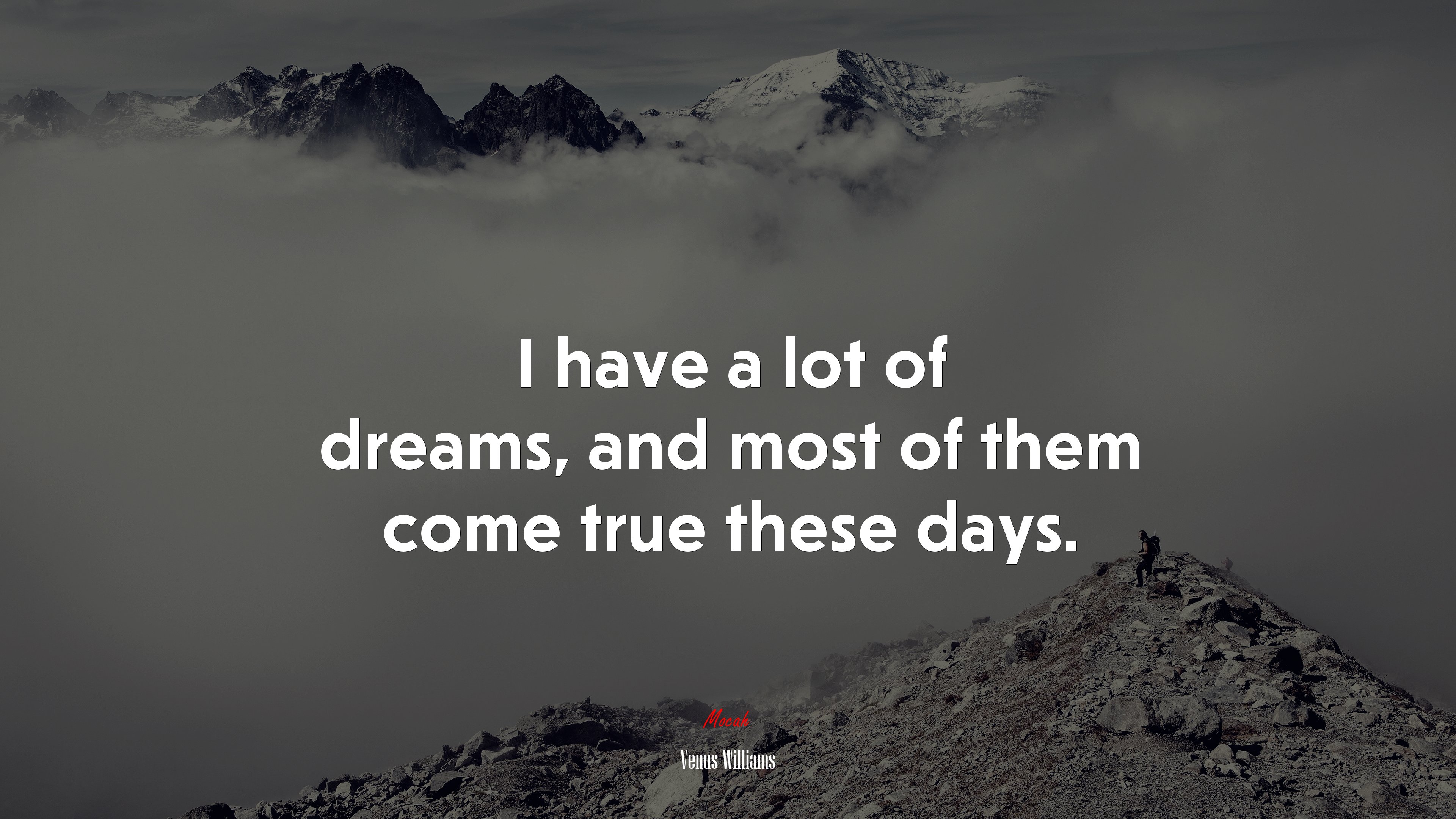 I have a lot of dreams, and most of them come true these days. | Venus Williams quote HD Wallpaper