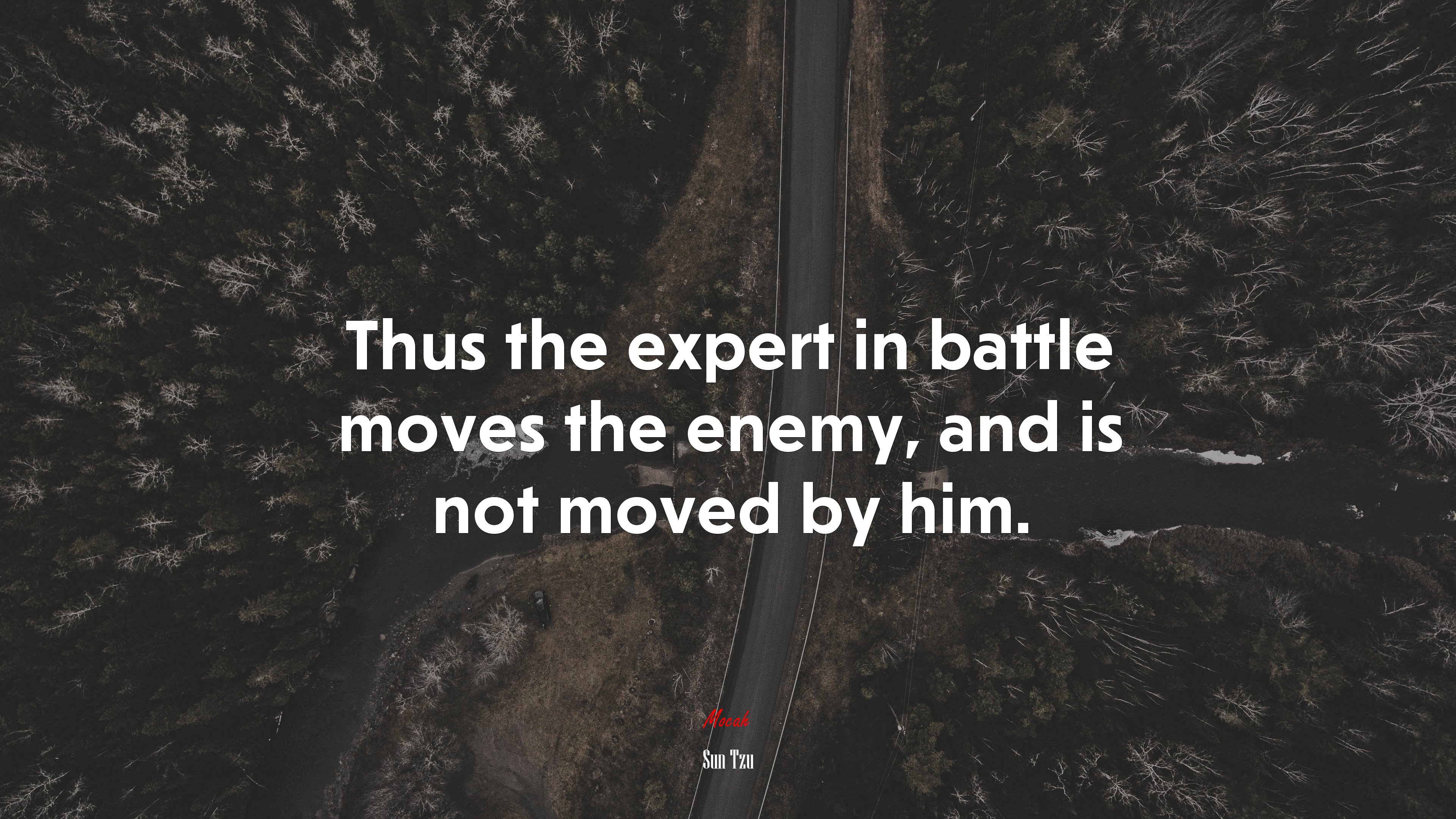 Thus the expert in battle moves the enemy, and is not moved by him. | Sun Tzu quote HD Wallpaper