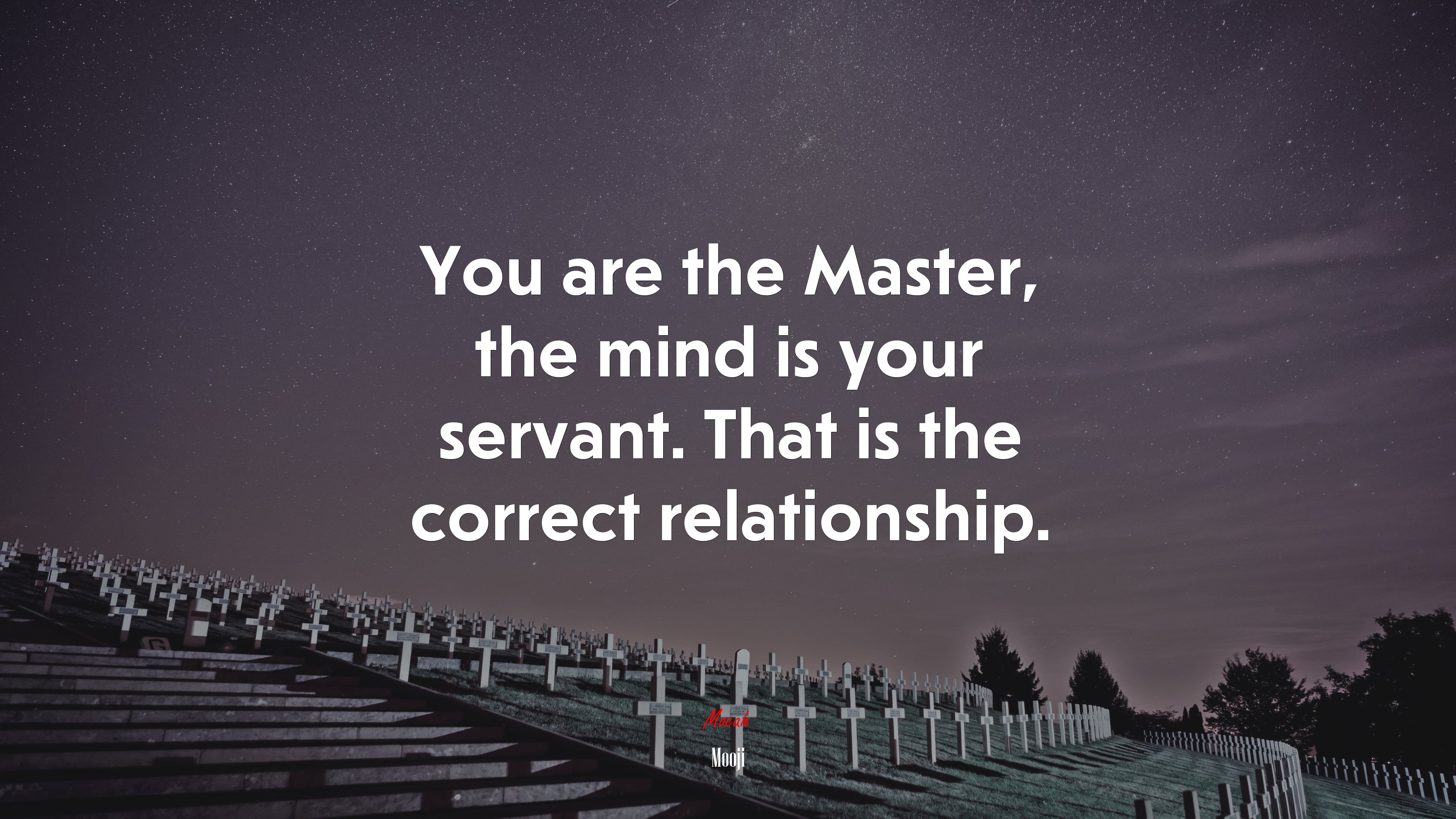 You are the Master, the mind is your servant. That is the correct relationship. | Mooji quote HD Wallpaper
