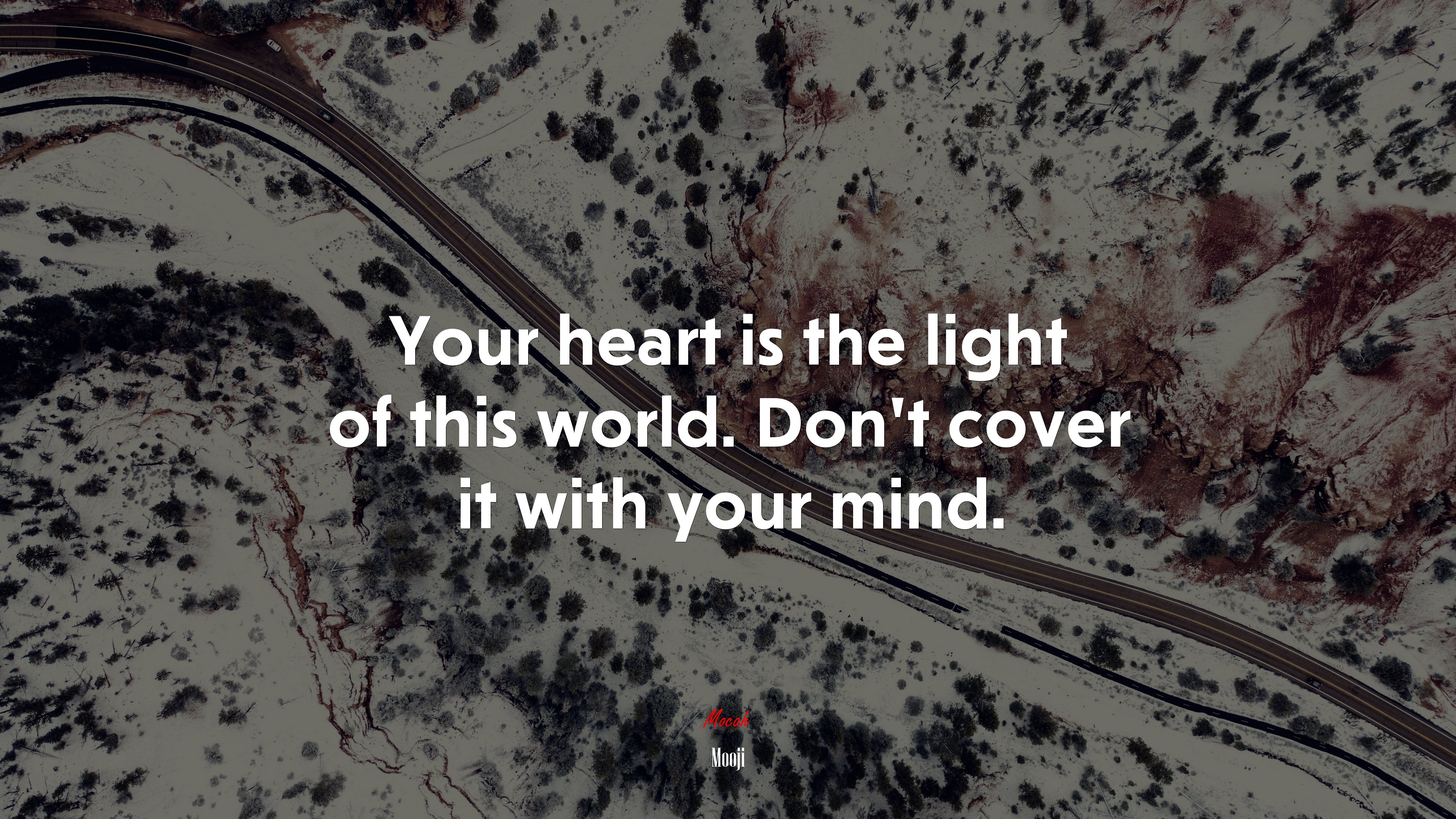 Your heart is the light of this world. Don’t cover it with your mind. | Mooji quote HD Wallpaper