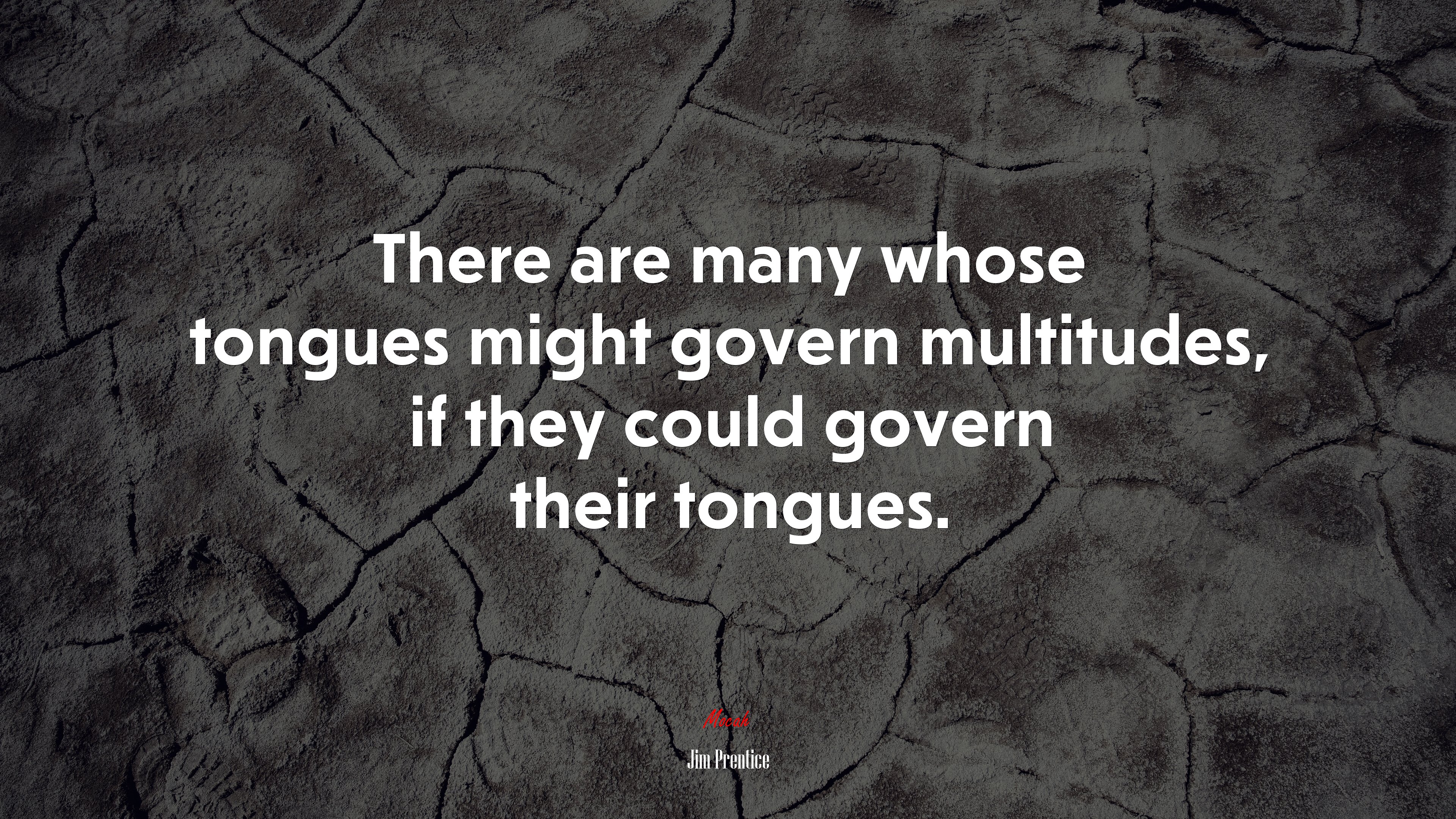 There are many whose tongues might govern multitudes, if they could govern their tongues. | Jim Prentice quote HD Wallpaper