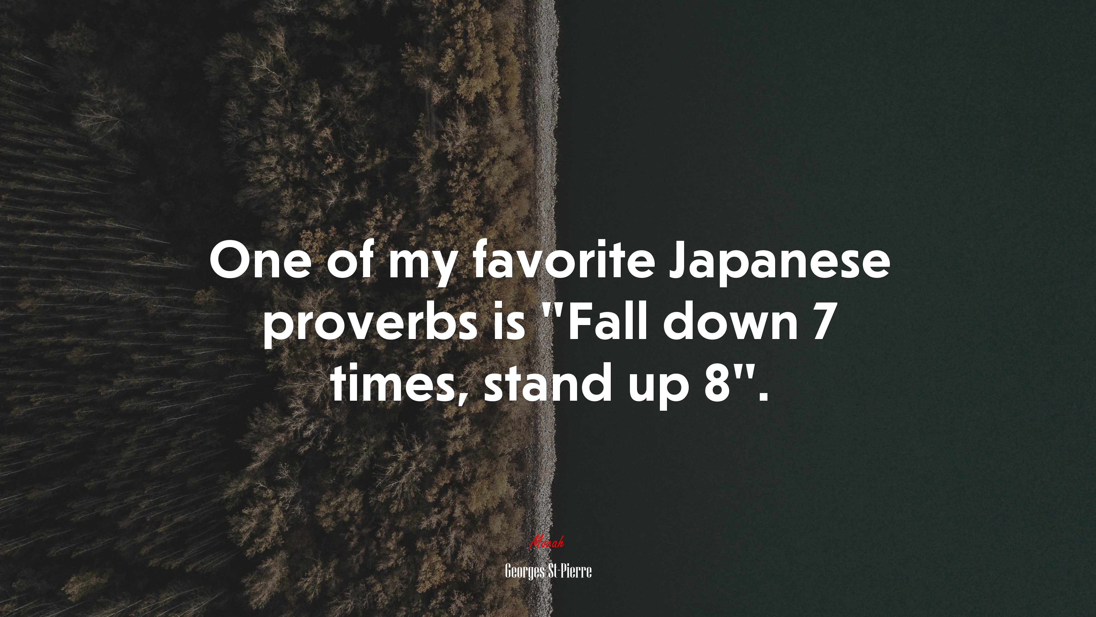 One of my favorite Japanese proverbs is “Fall down 7 times, stand up 8”. | Georges St-Pierre quote HD Wallpaper