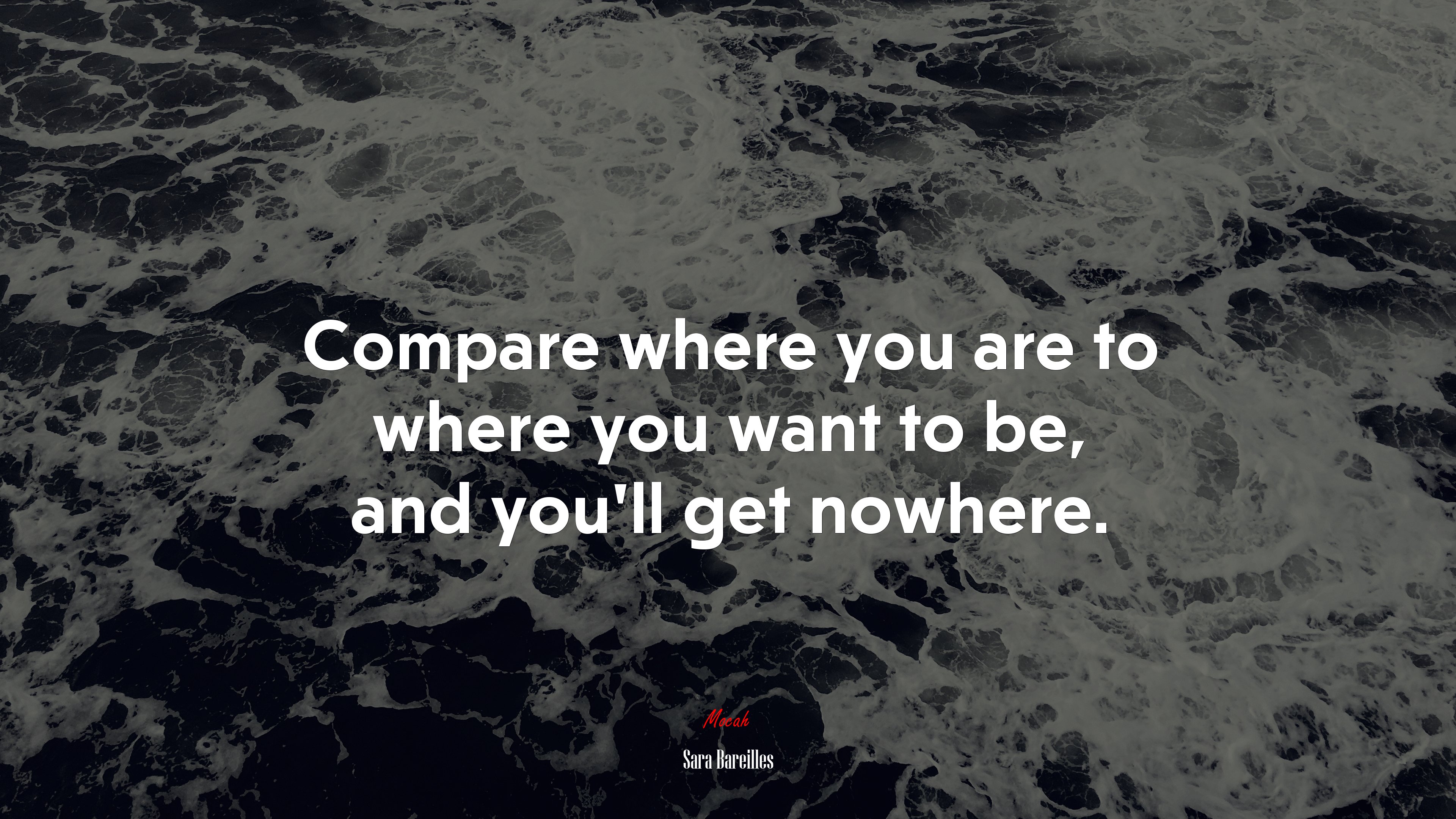 Compare where you are to where you want to be, and you’ll get nowhere. | Sara Bareilles quote HD Wallpaper