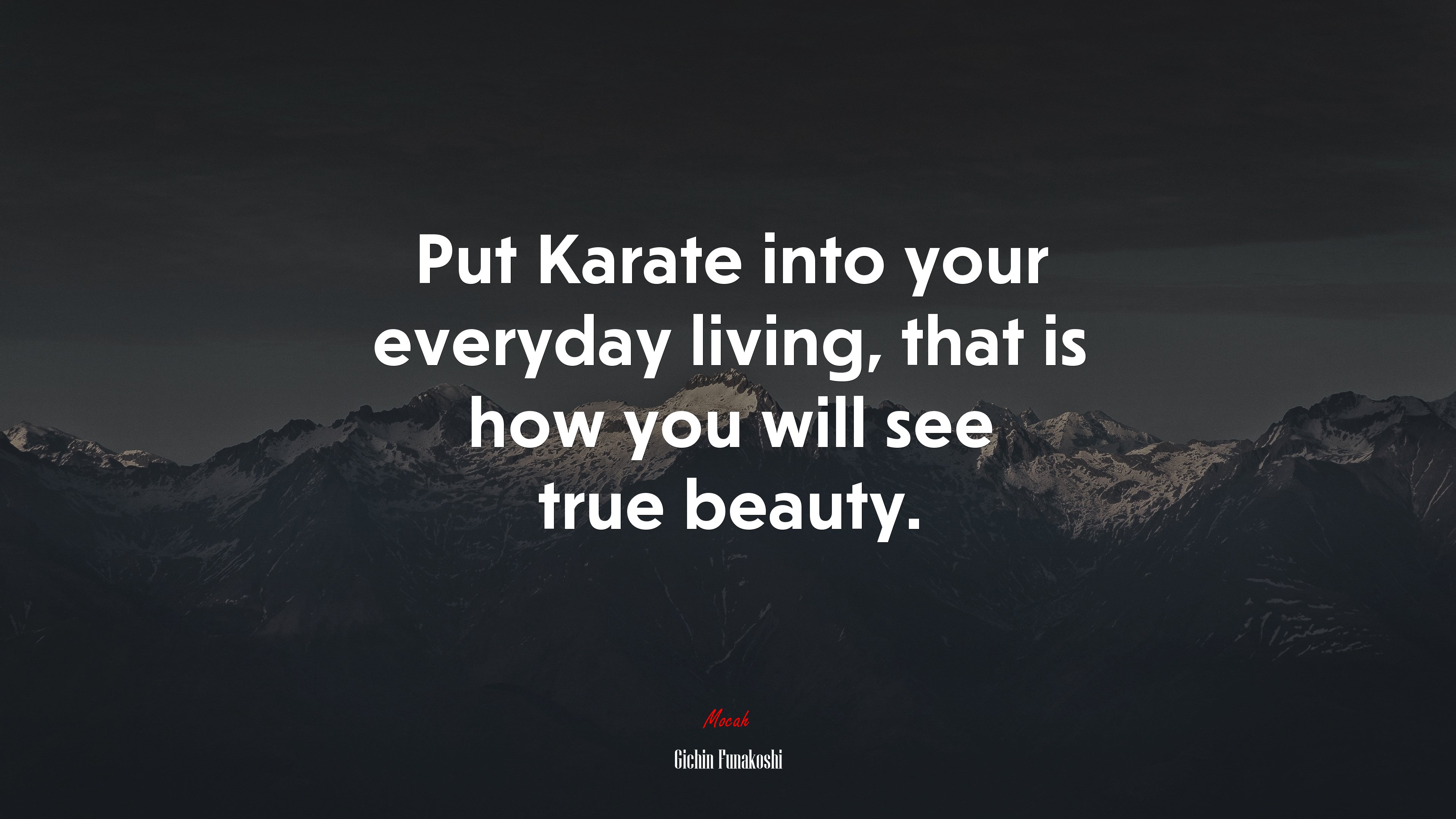 Put Karate into your everyday living, that is how you will see true beauty. | Gichin Funakoshi quote HD Wallpaper