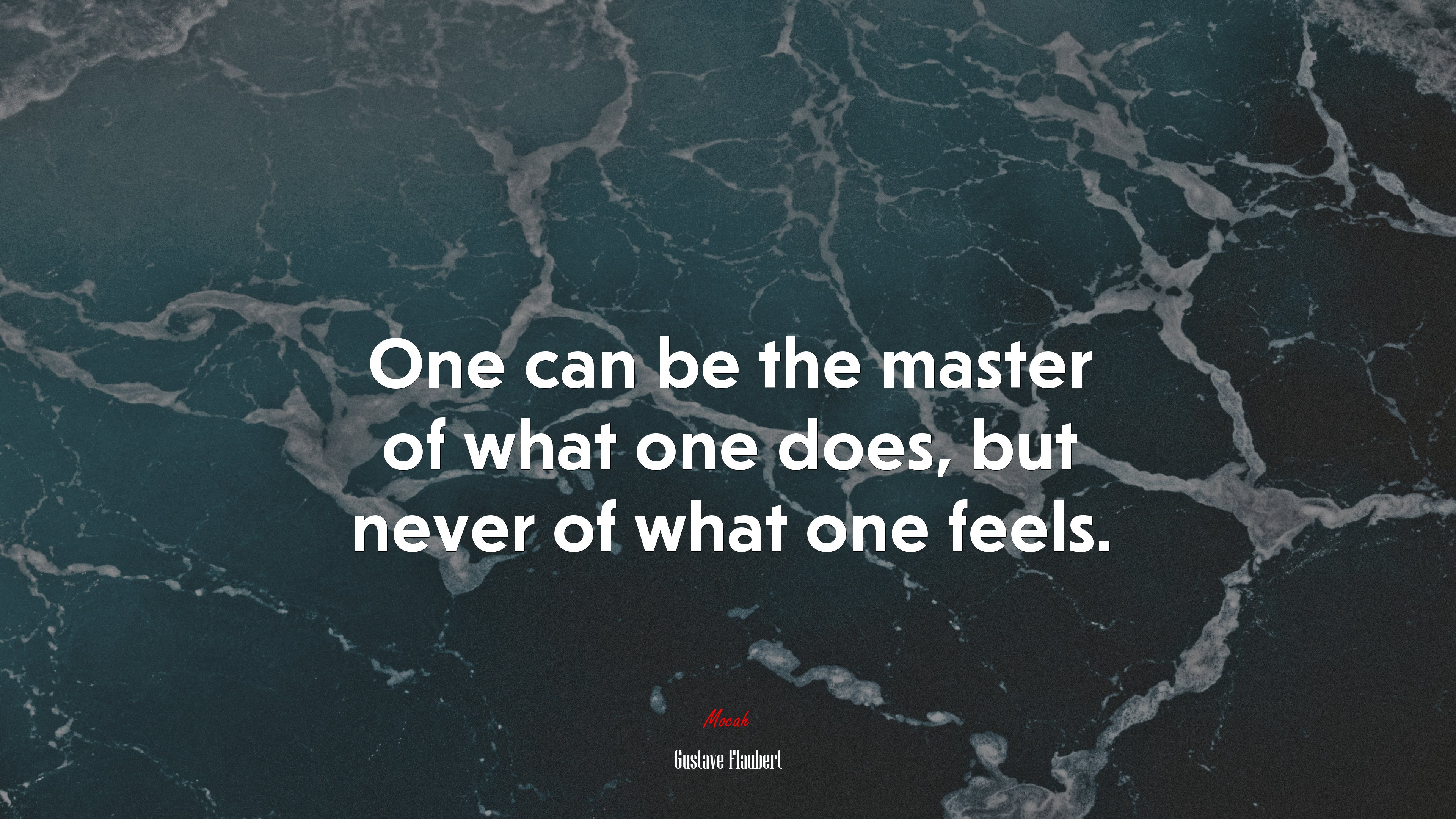 One can be the master of what one does, but never of what one feels. | Gustave Flaubert quote HD Wallpaper