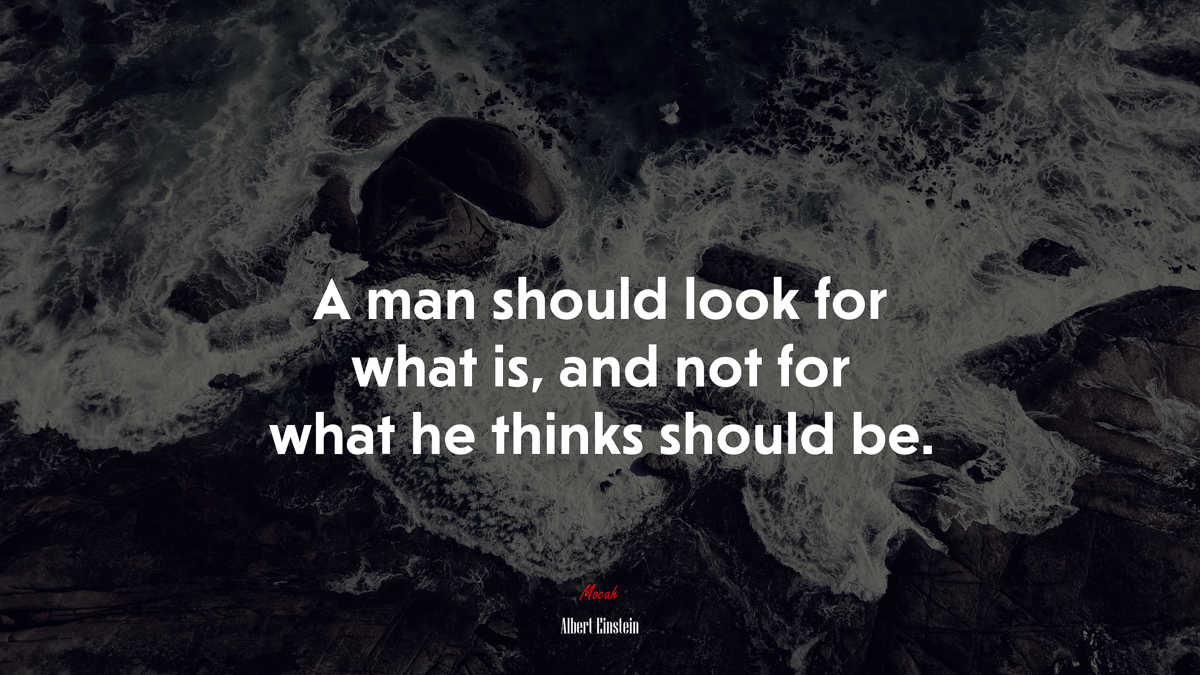 A man should look for what is, and not for what he thinks should be. | Albert Einstein quote HD Wallpaper
