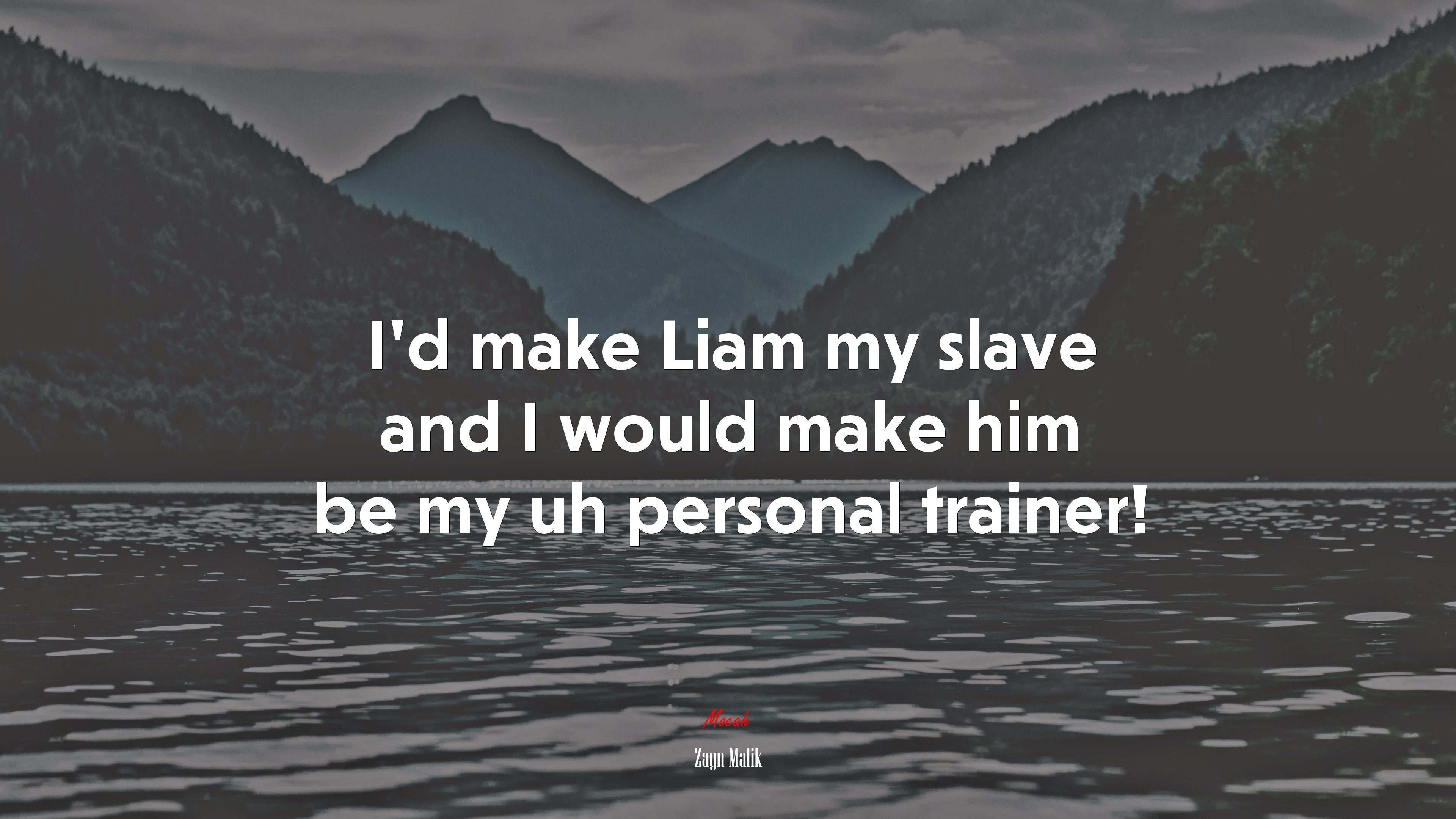 I’d make Liam my slave and I would make him be my uh personal trainer! | Zayn Malik quote HD Wallpaper