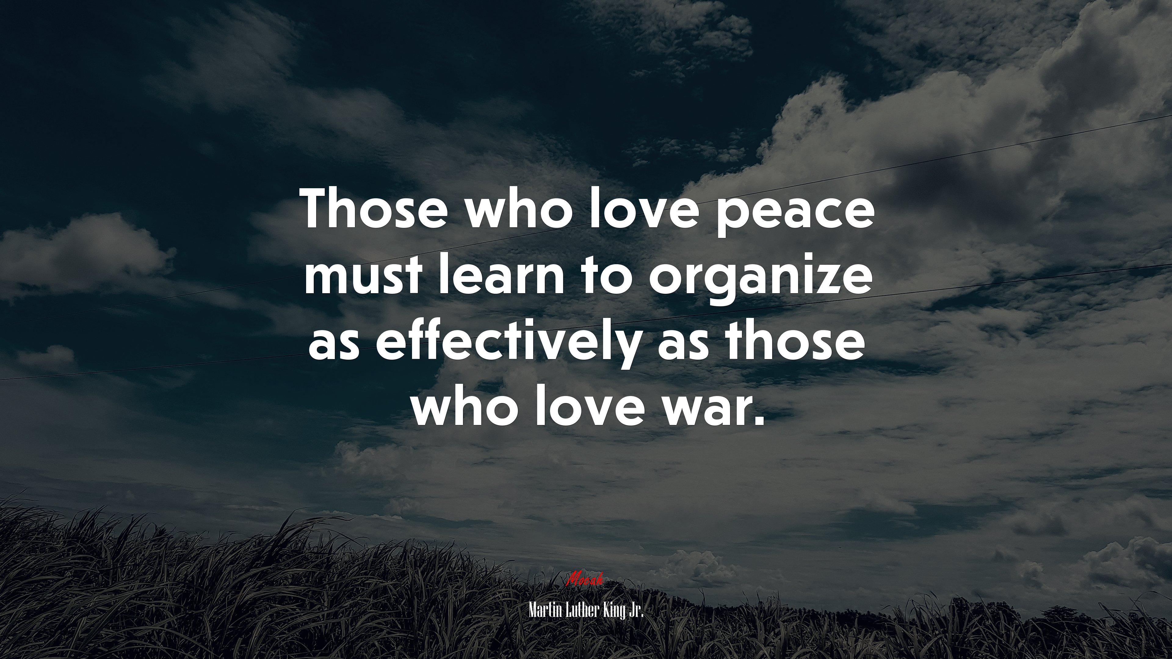 Those who love peace must learn to organize as effectively as those who love war. | Martin Luther King Jr. quote HD Wallpaper
