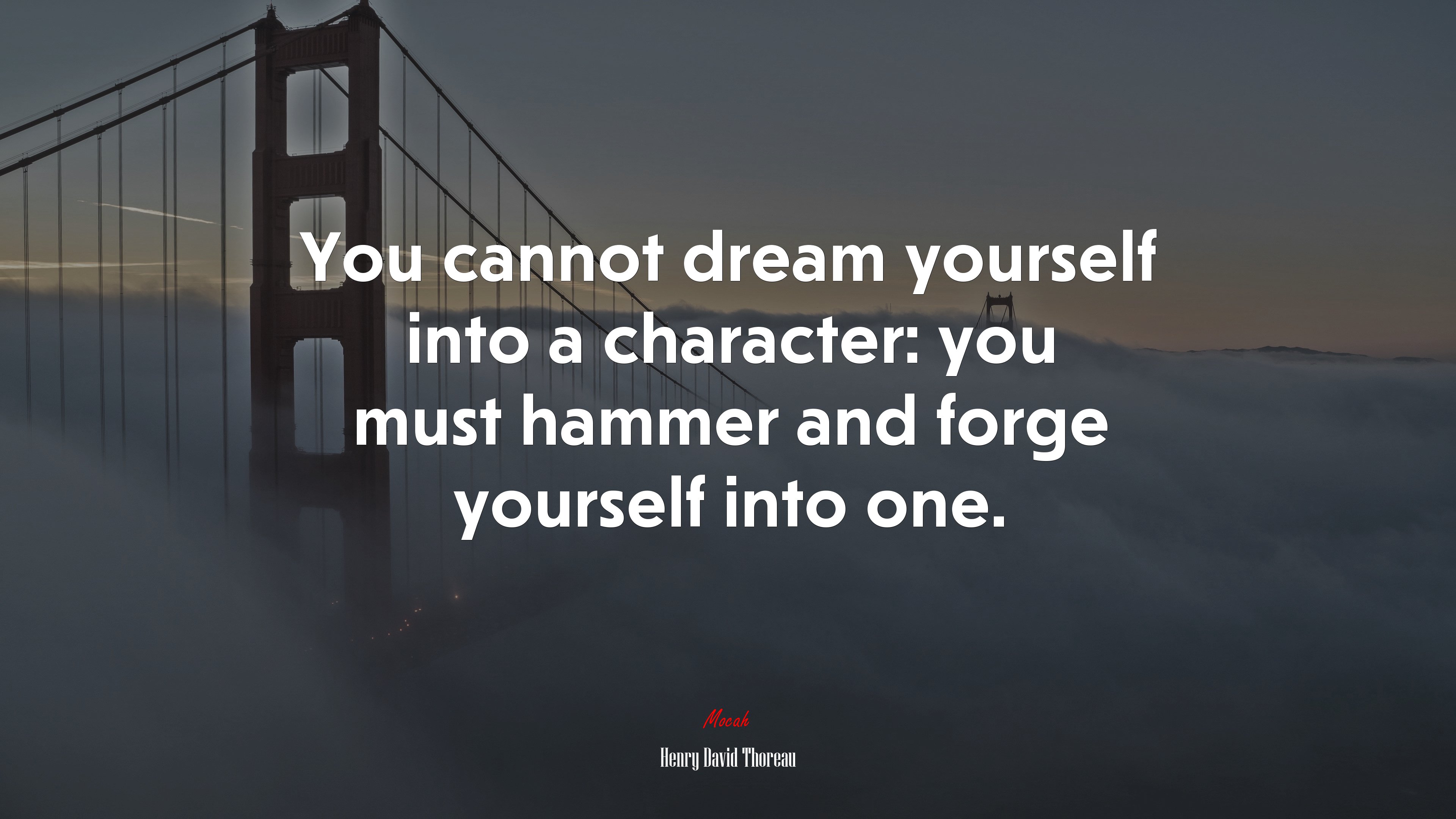 You cannot dream yourself into a character: you must hammer and forge yourself into one. | Henry David Thoreau quote HD Wallpaper
