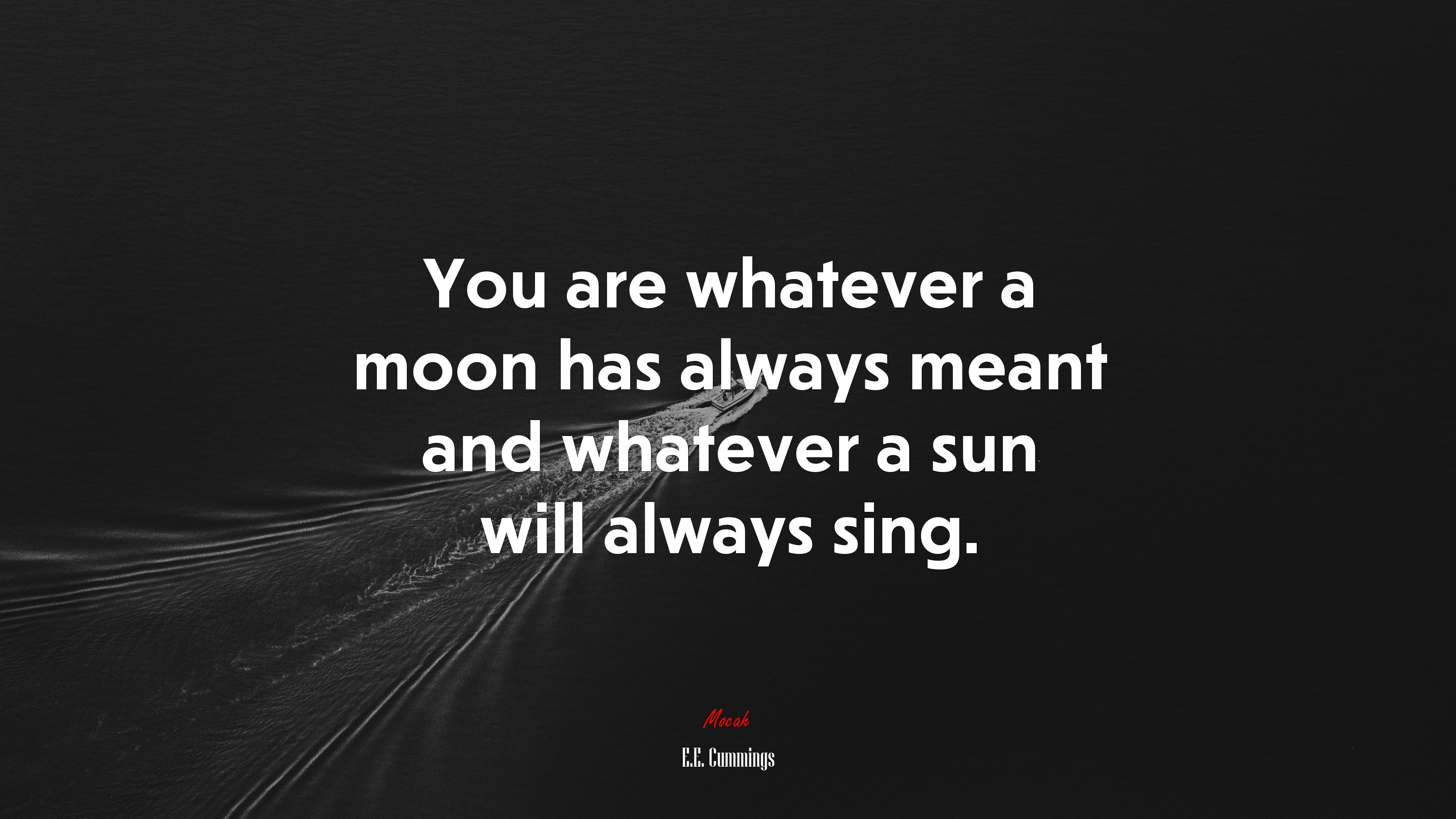 You are whatever a moon has always meant and whatever a sun will always sing. | E.E. Cummings quote HD Wallpaper