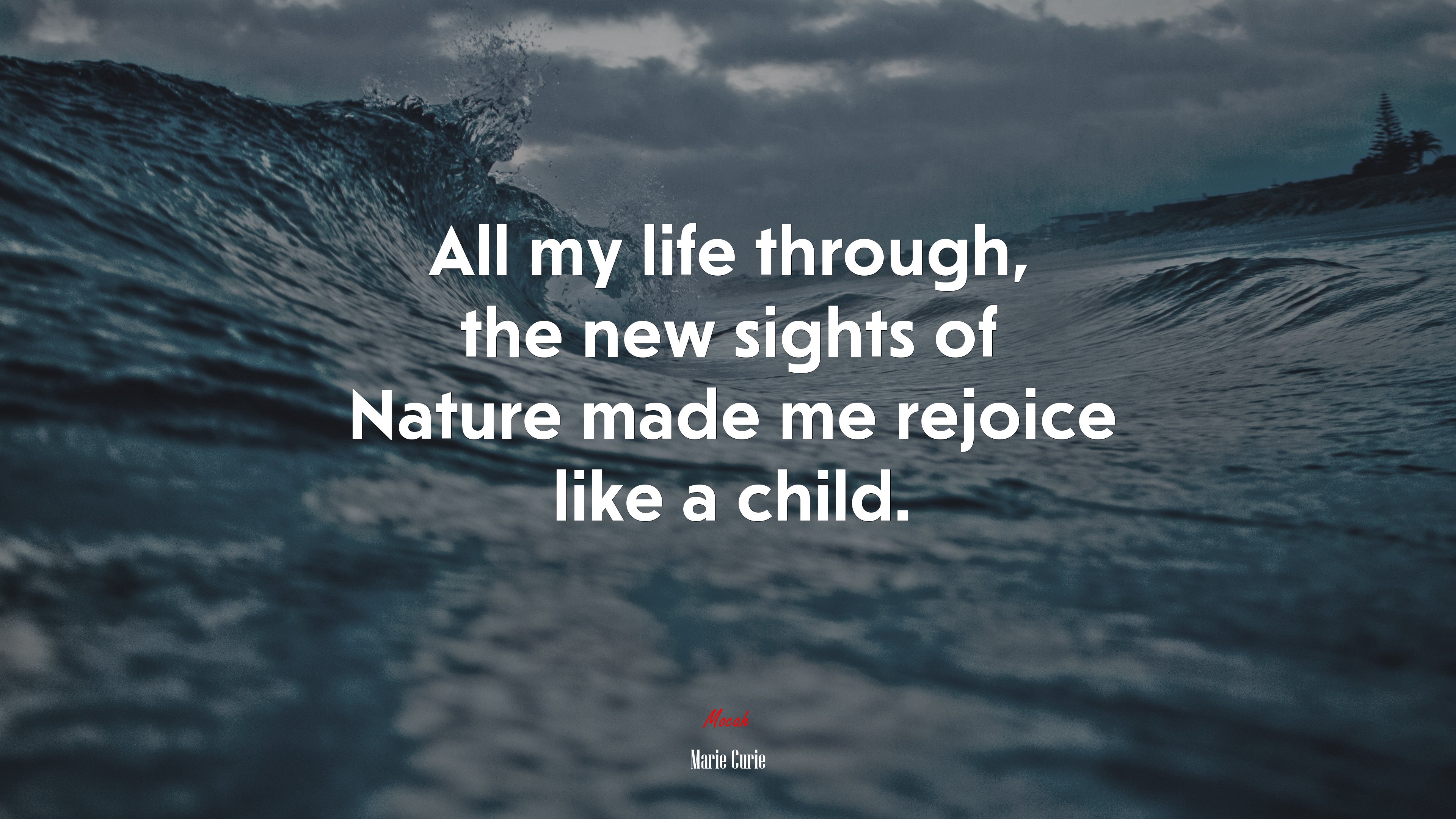 All my life through, the new sights of Nature made me rejoice like a child. | Marie Curie quote HD Wallpaper