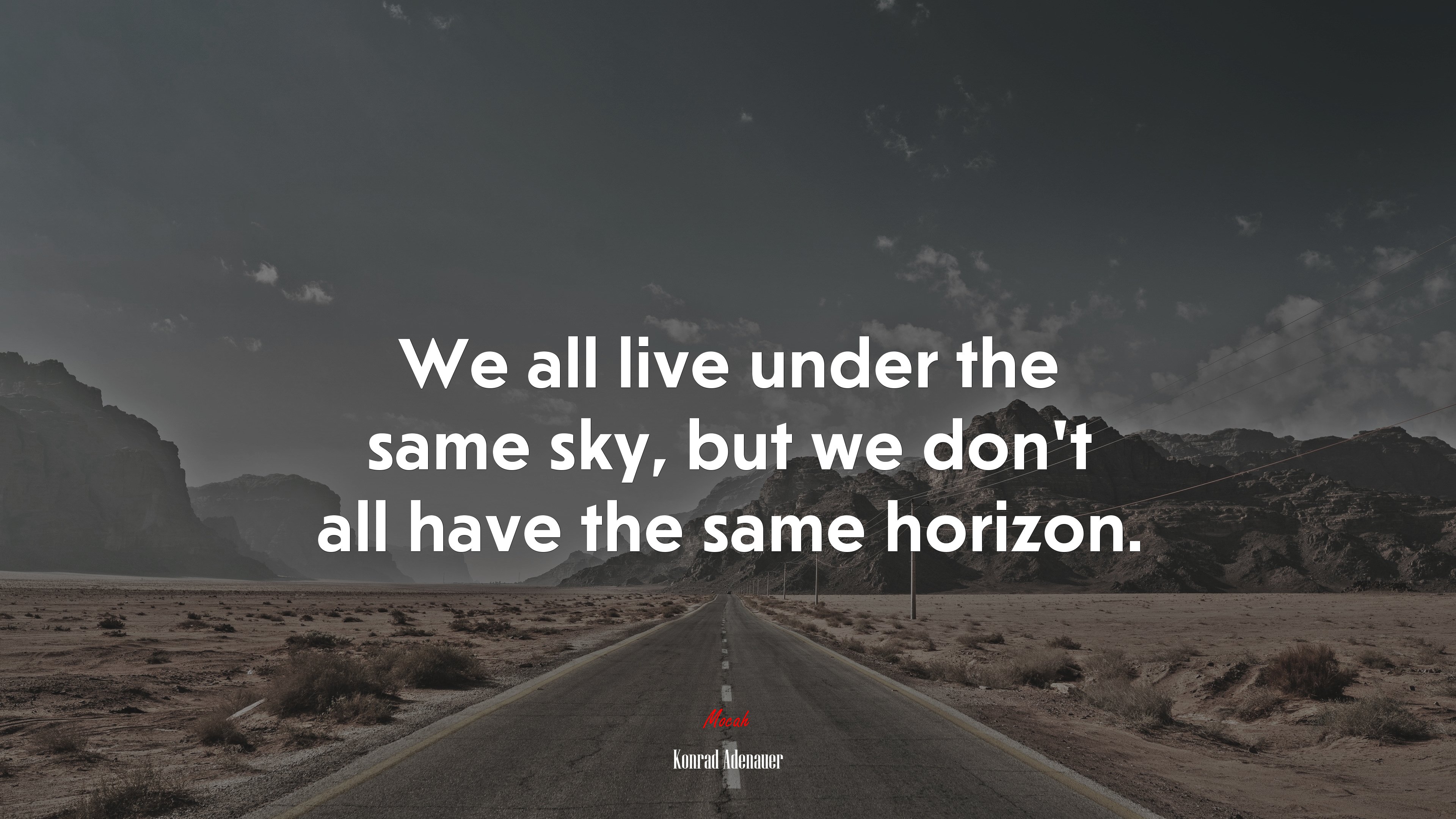 We all live under the same sky, but we don’t all have the same horizon. | Konrad Adenauer quote HD Wallpaper