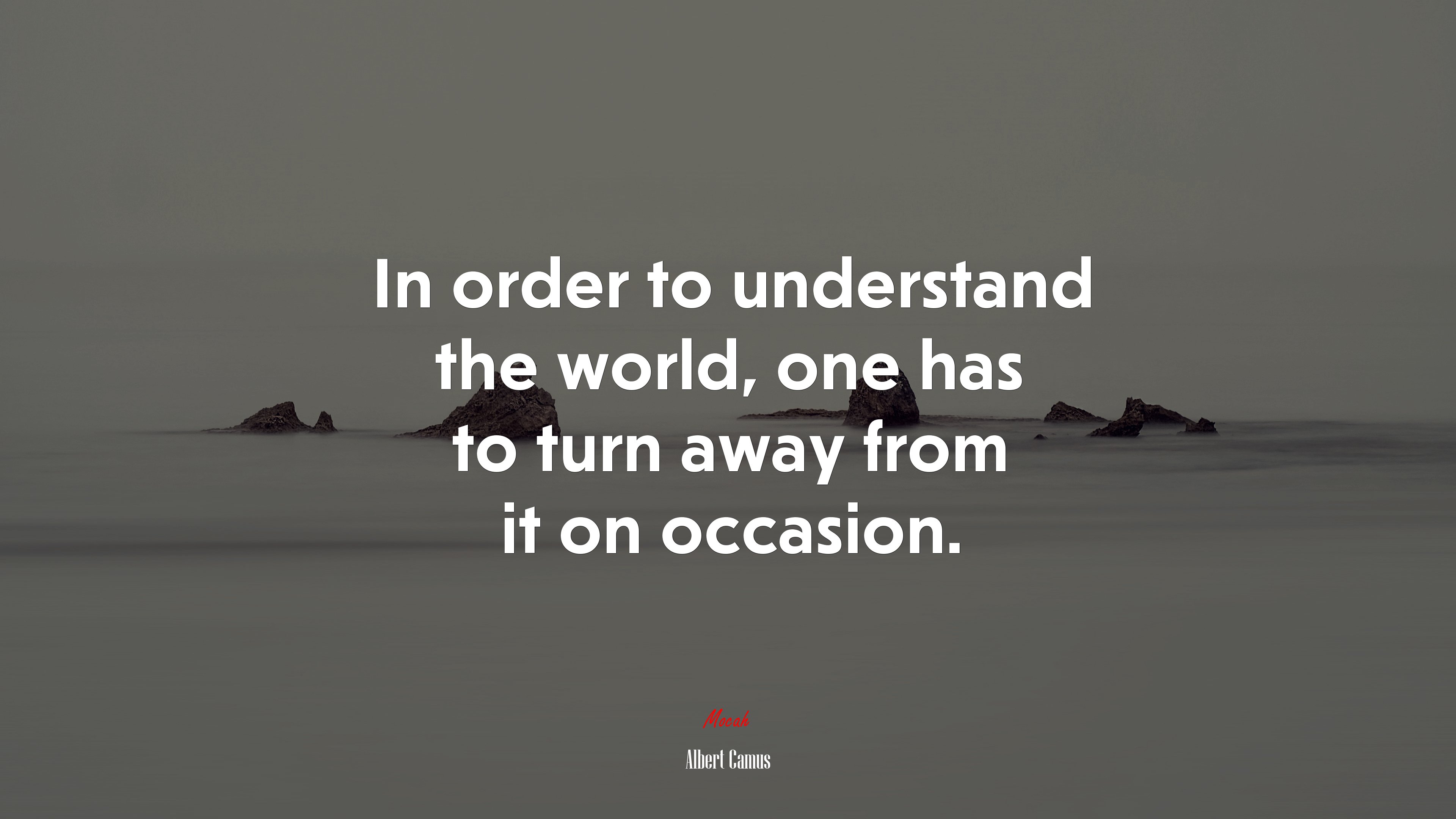 In order to understand the world, one has to turn away from it on occasion. | Albert Camus quote HD Wallpaper