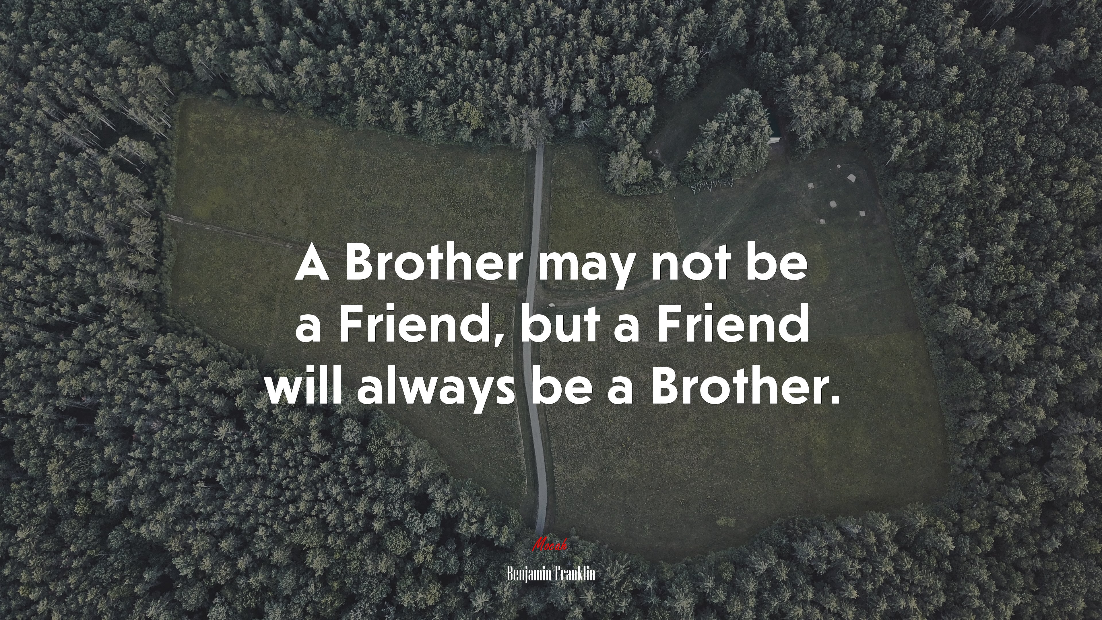 A Brother may not be a Friend, but a Friend will always be a Brother. | Benjamin Franklin quote HD Wallpaper