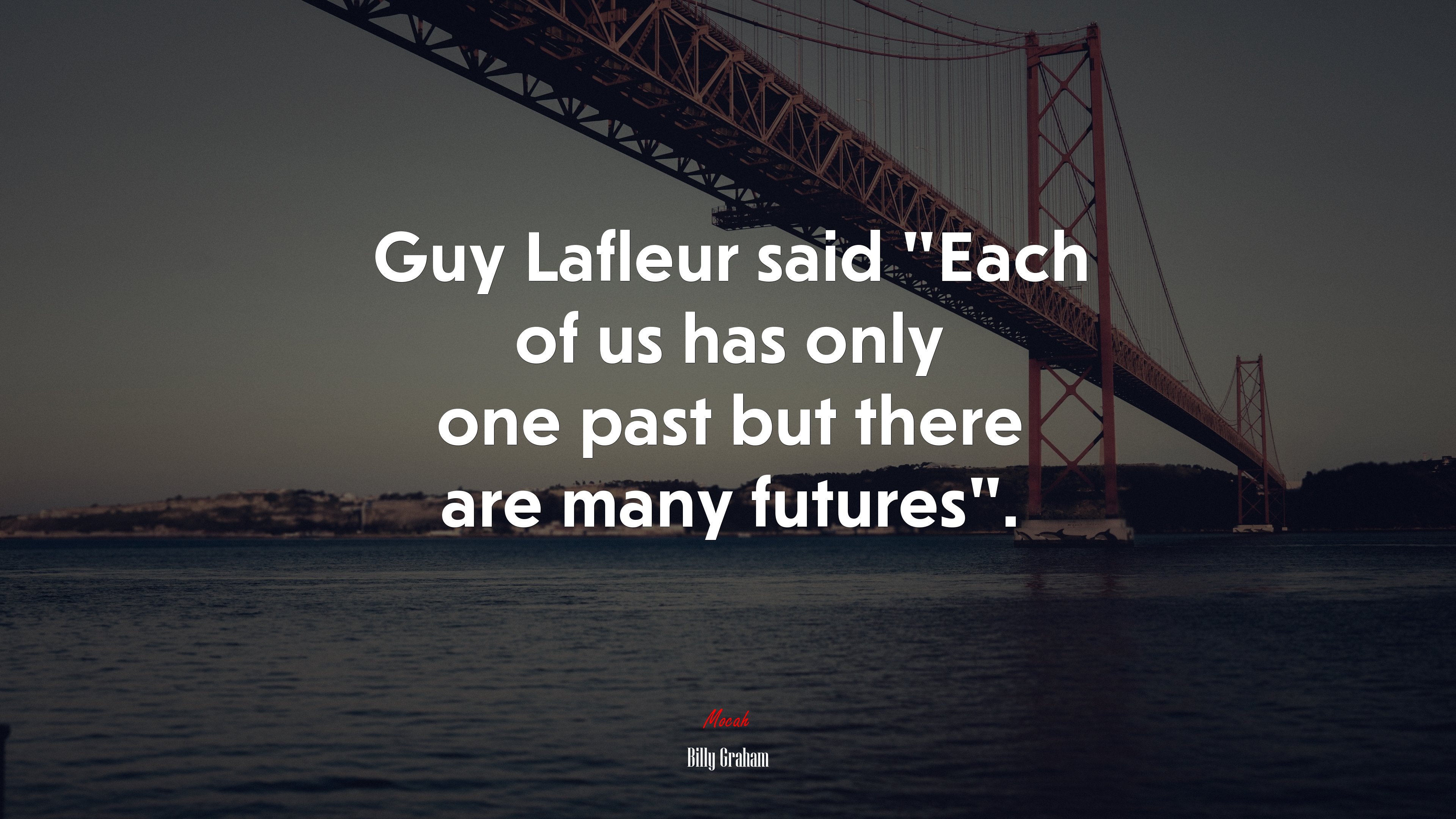 Guy Lafleur said “Each of us has only one past but there are many futures”. | Billy Graham quote HD Wallpaper