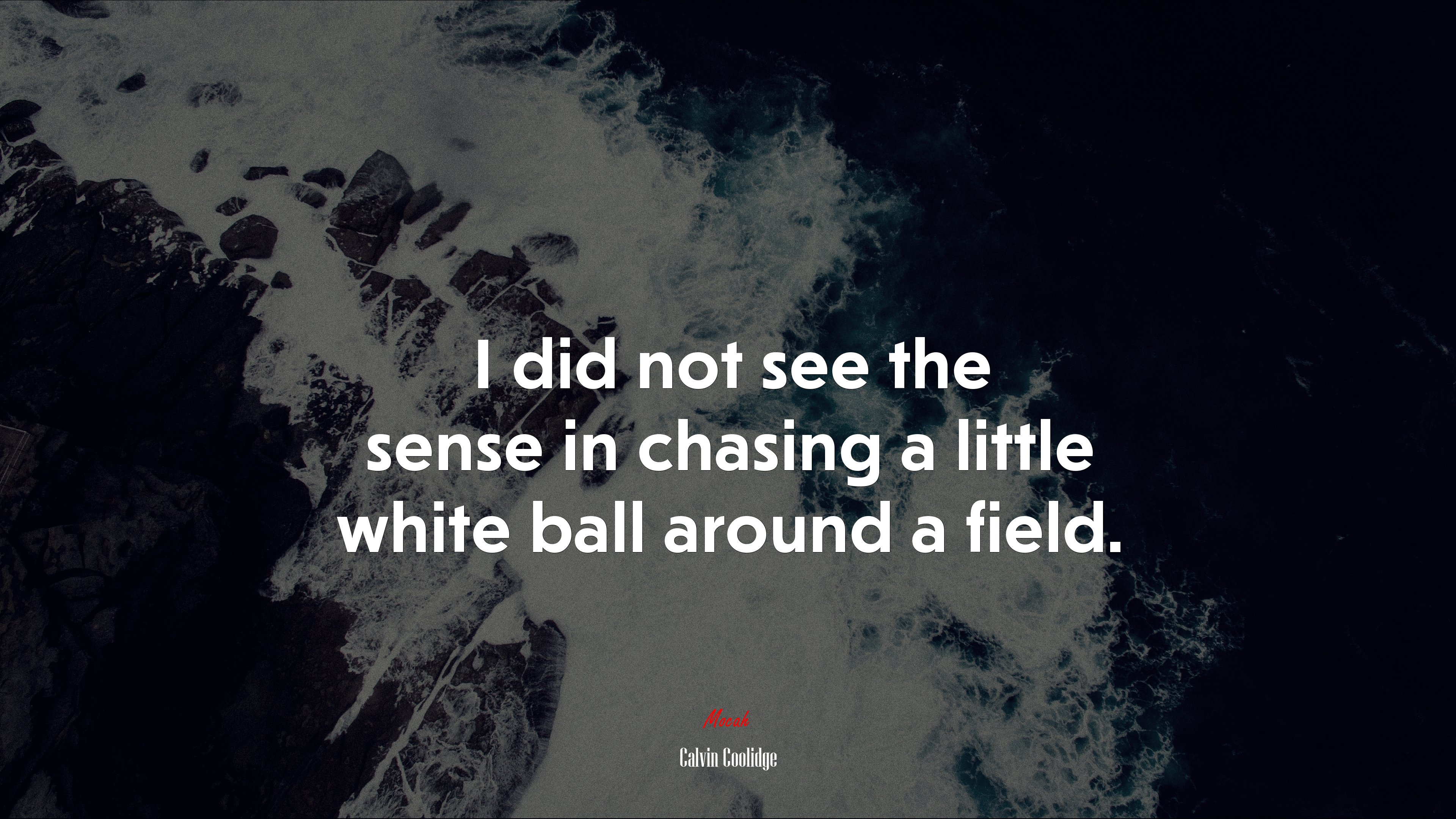 I did not see the sense in chasing a little white ball around a field. | Calvin Coolidge quote HD Wallpaper