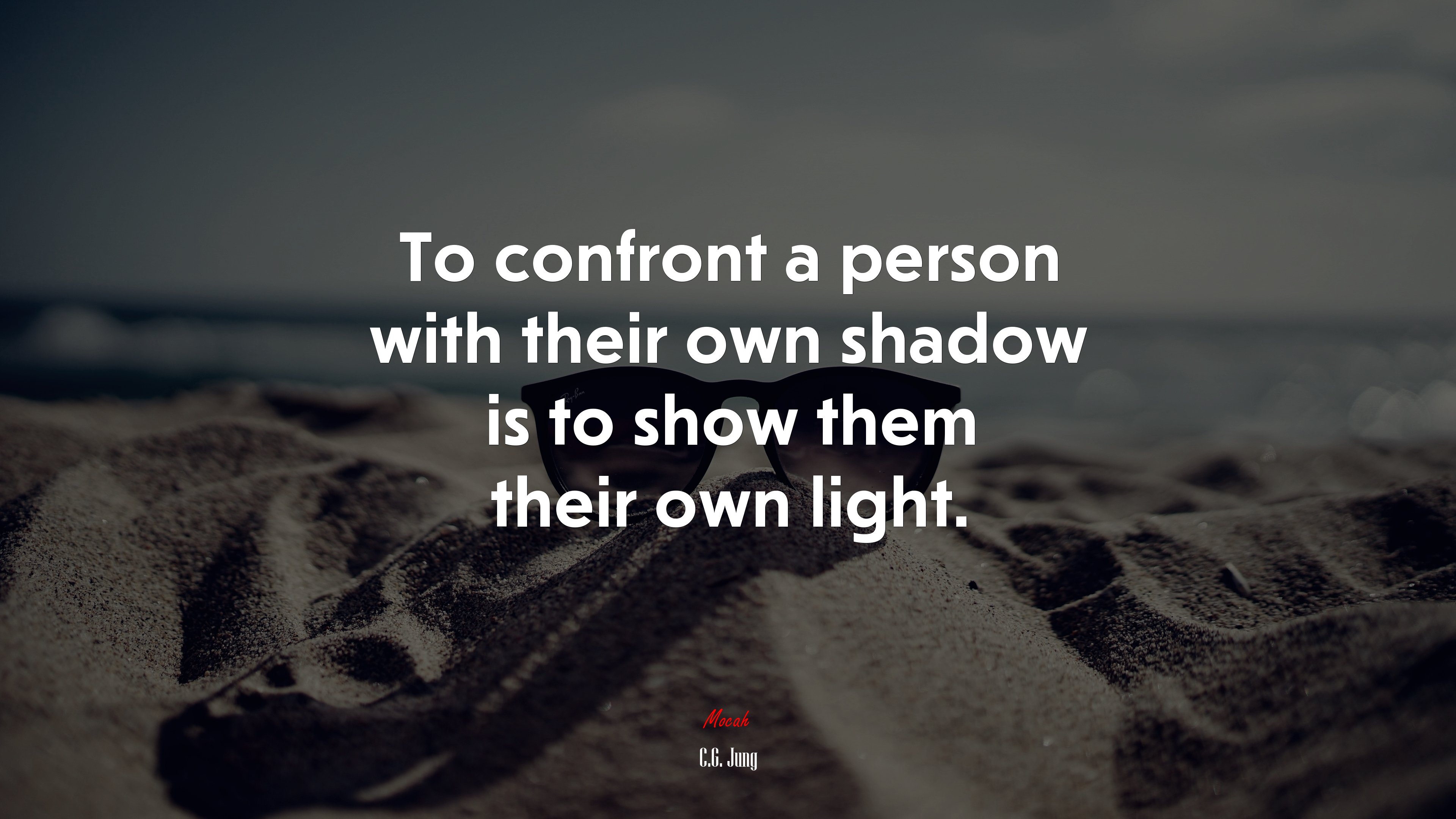 To confront a person with their own shadow is to show them their own light. | C.G. Jung quote HD Wallpaper