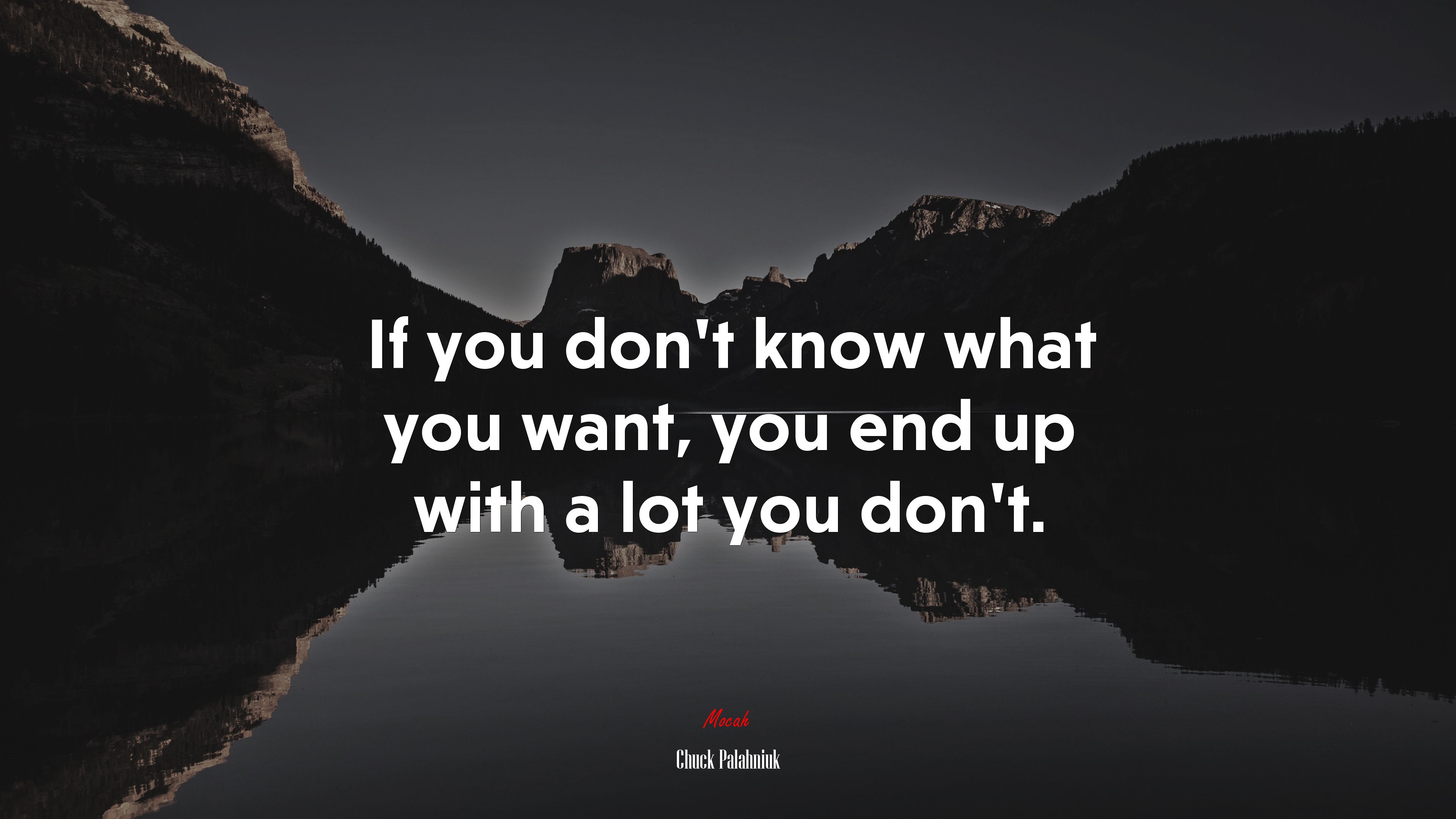 If you don’t know what you want, you end up with a lot you don’t. | Chuck Palahniuk quote HD Wallpaper