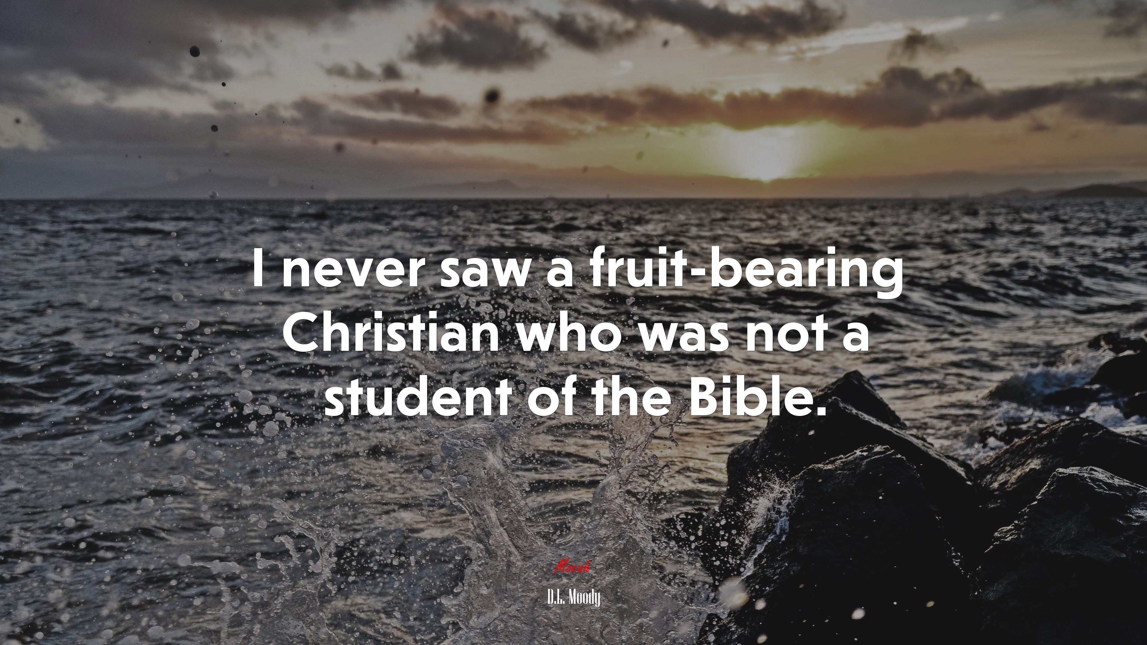 I never saw a fruit-bearing Christian who was not a student of the Bible. | D.L. Moody quote HD Wallpaper