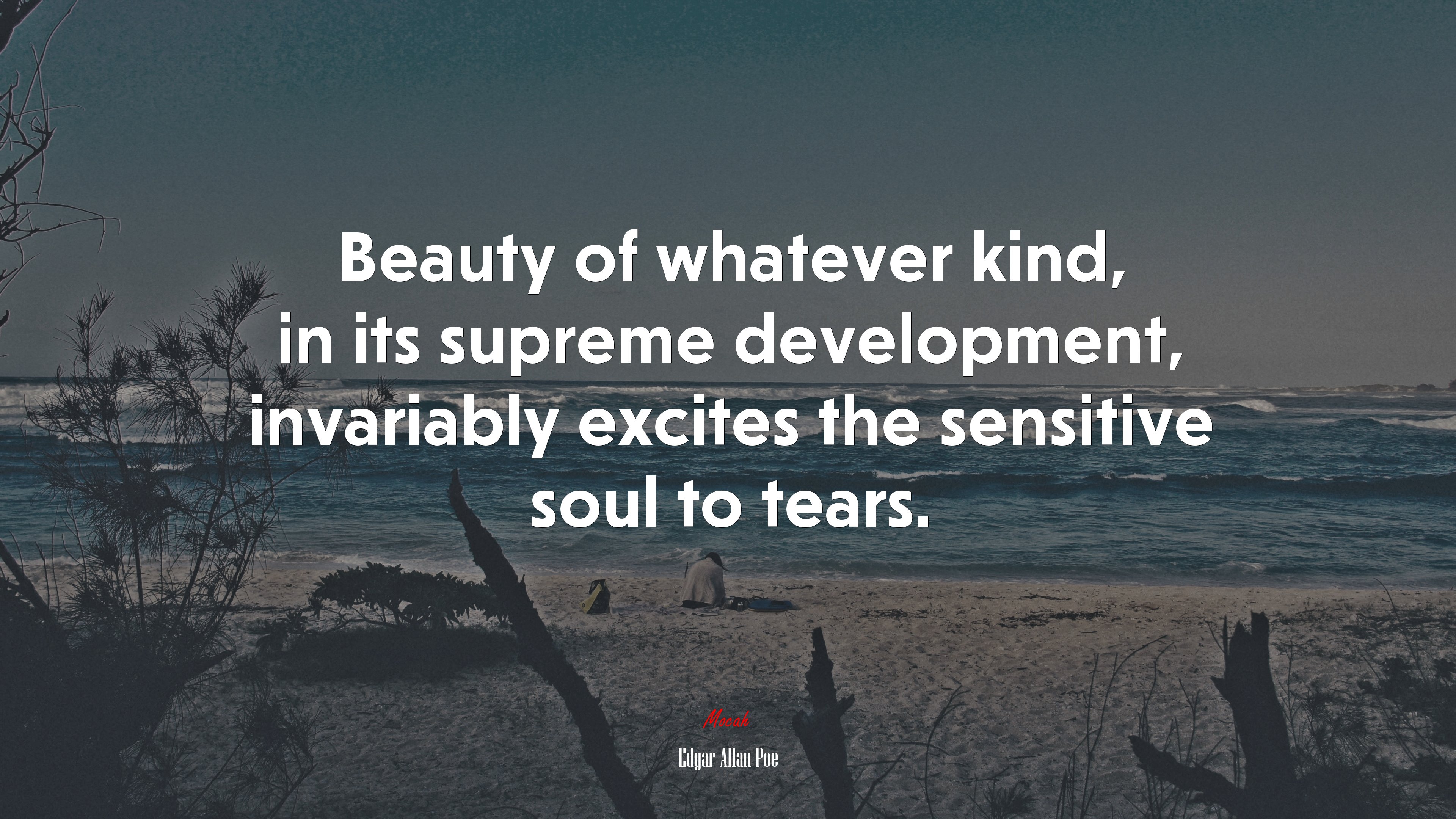 Beauty of whatever kind, in its supreme development, invariably excites the sensitive soul to tears. | Edgar Allan Poe quote HD Wallpaper