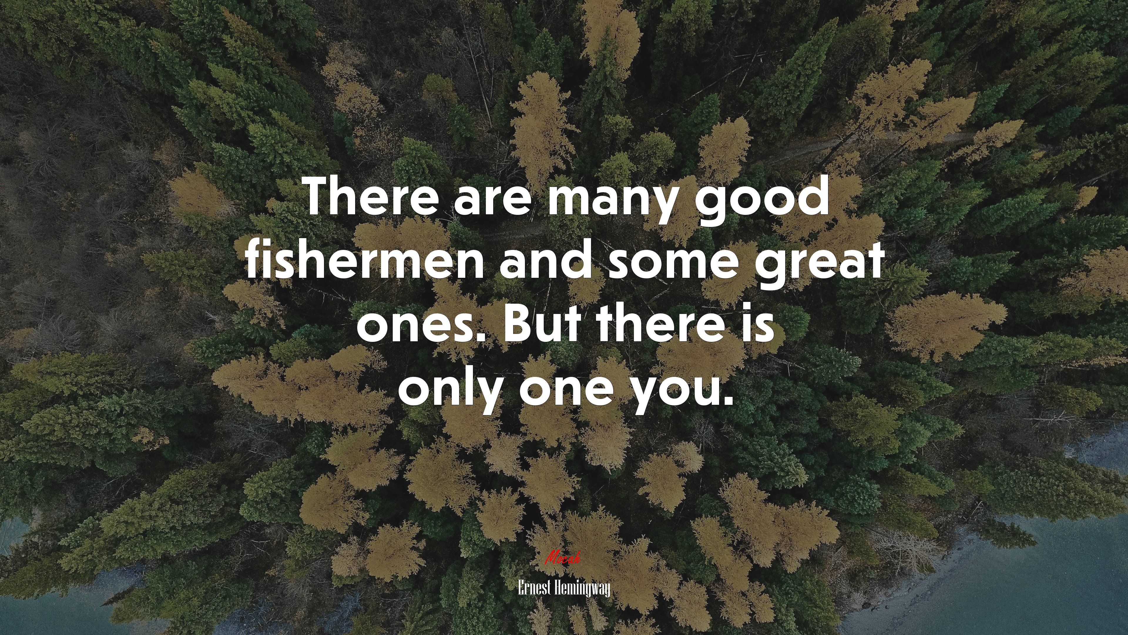 There are many good fishermen and some great ones. But there is only one you. | Ernest Hemingway quote HD Wallpaper