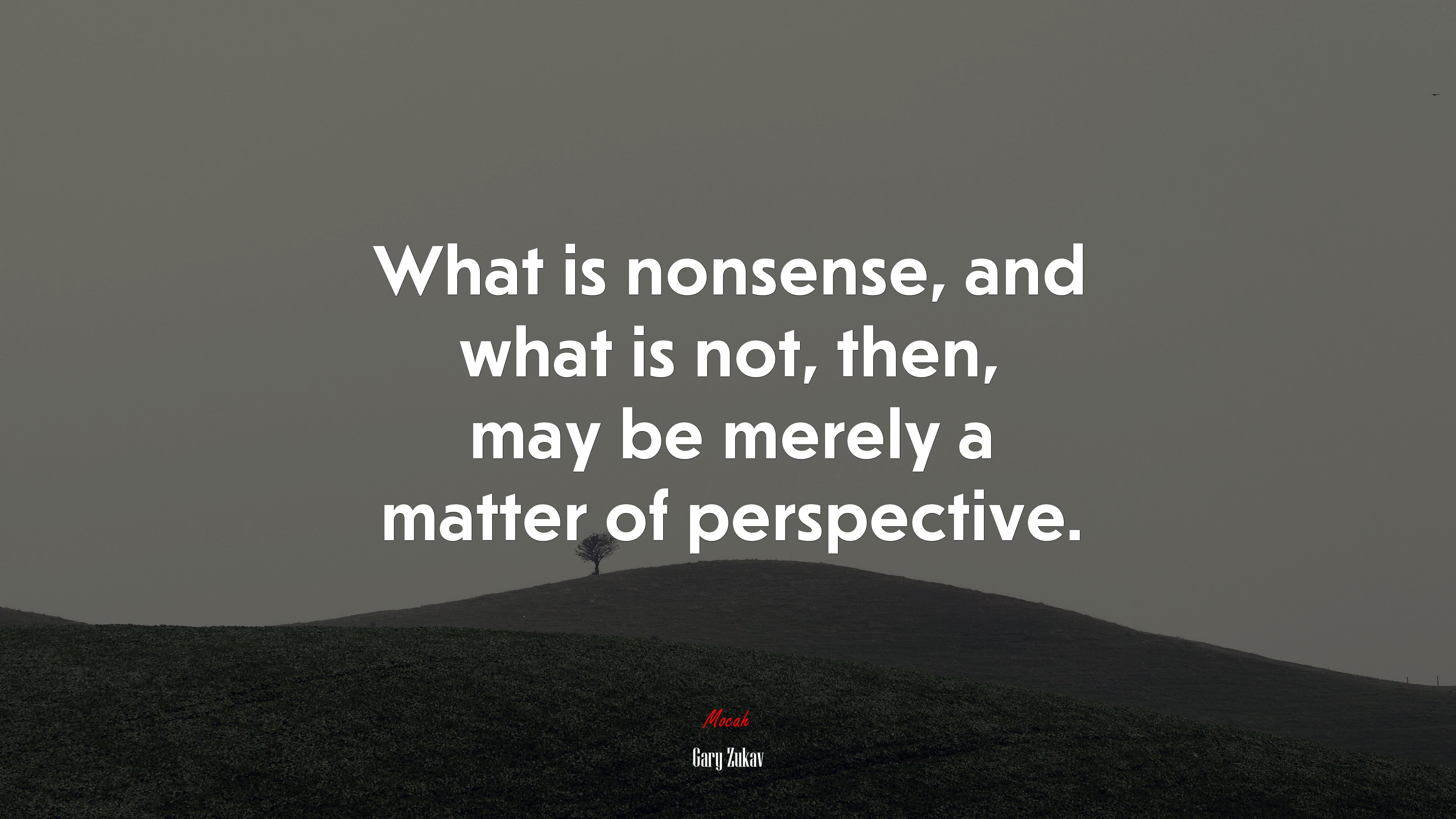 What is nonsense, and what is not, then, may be merely a matter of perspective. | Gary Zukav quote HD Wallpaper
