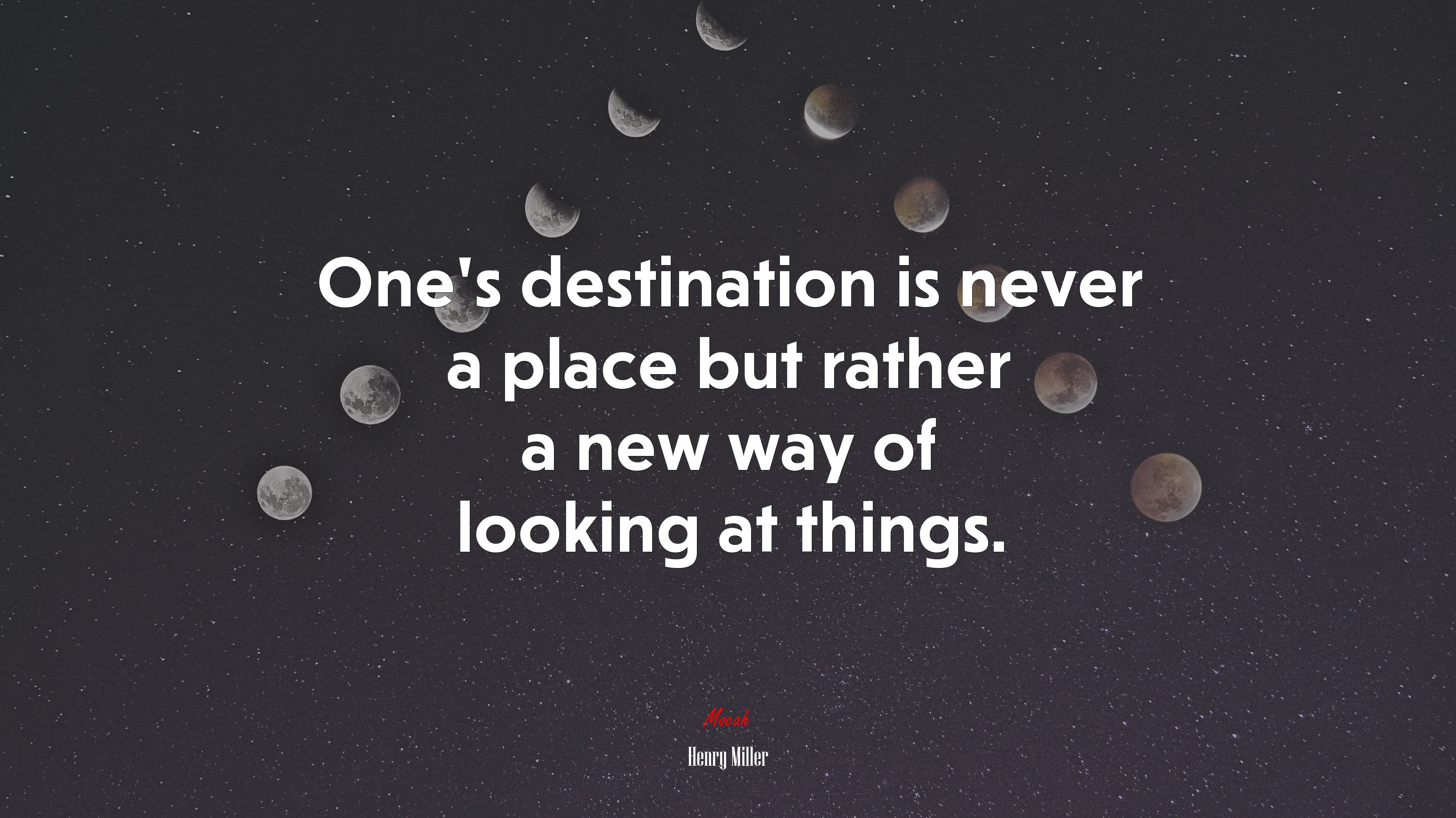 One’s destination is never a place but rather a new way of looking at things. | Henry Miller quote HD Wallpaper