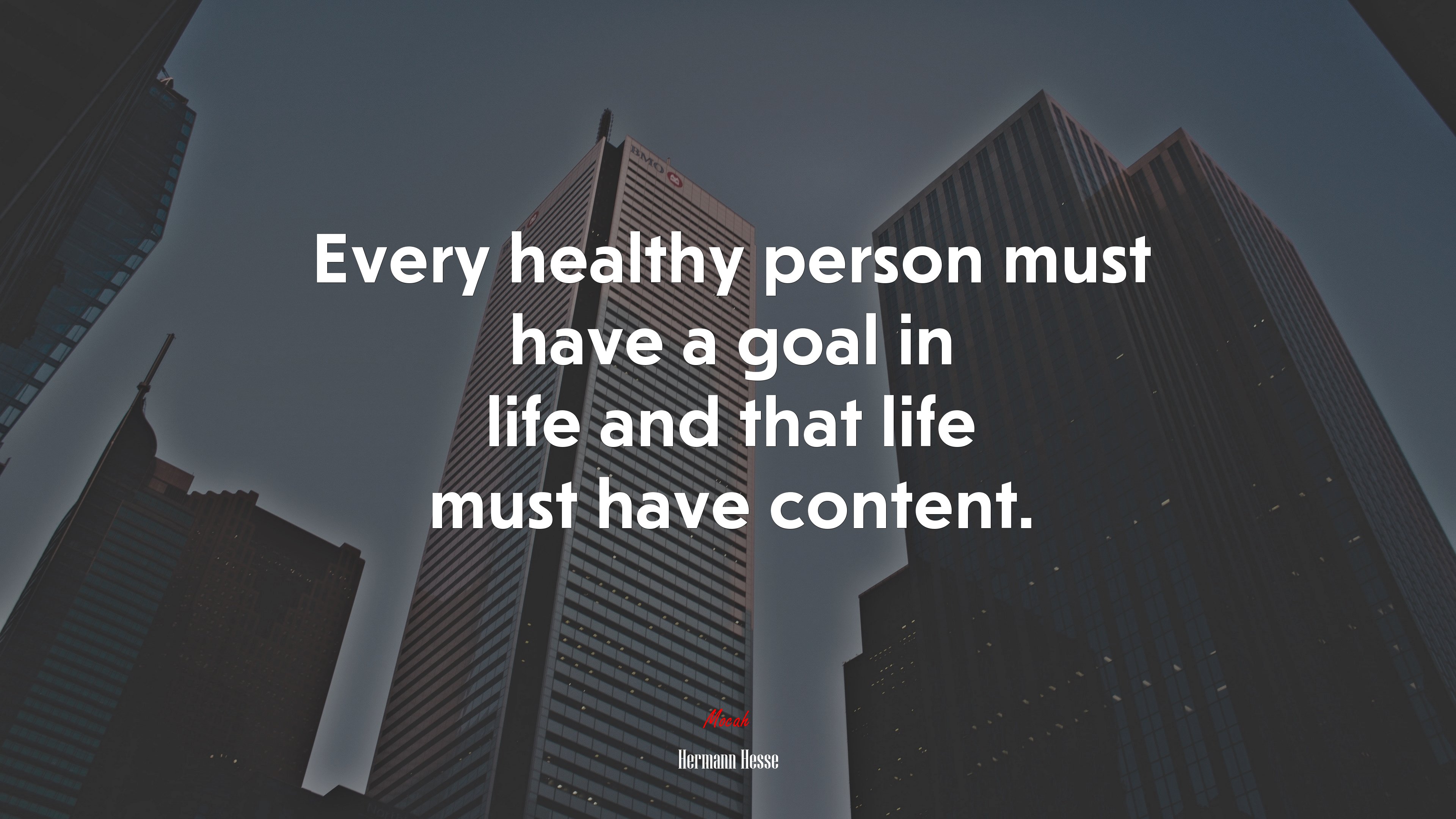 Every healthy person must have a goal in life and that life must have content. | Hermann Hesse quote HD Wallpaper