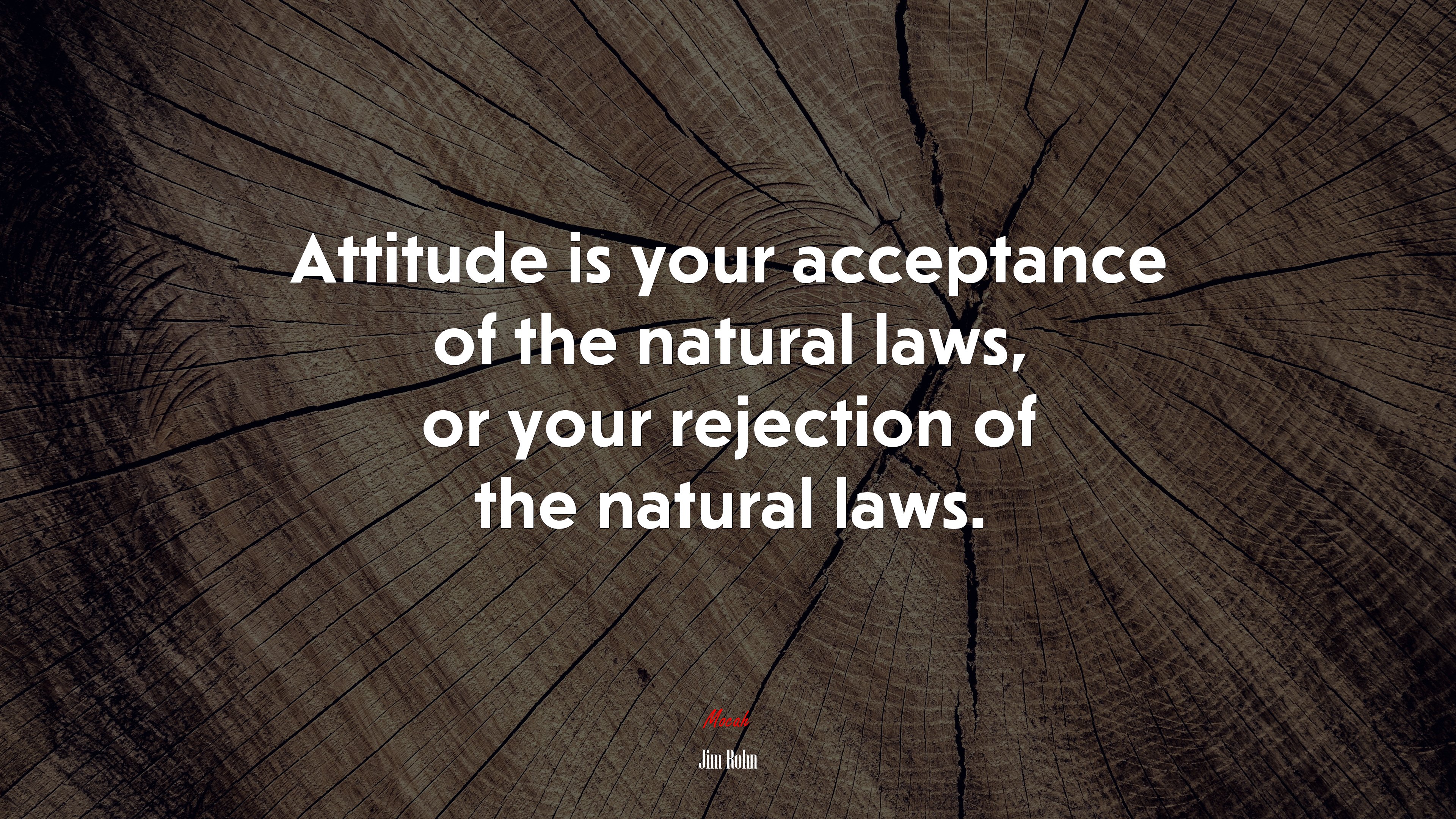 Attitude is your acceptance of the natural laws, or your rejection of the natural laws. | Jim Rohn quote HD Wallpaper