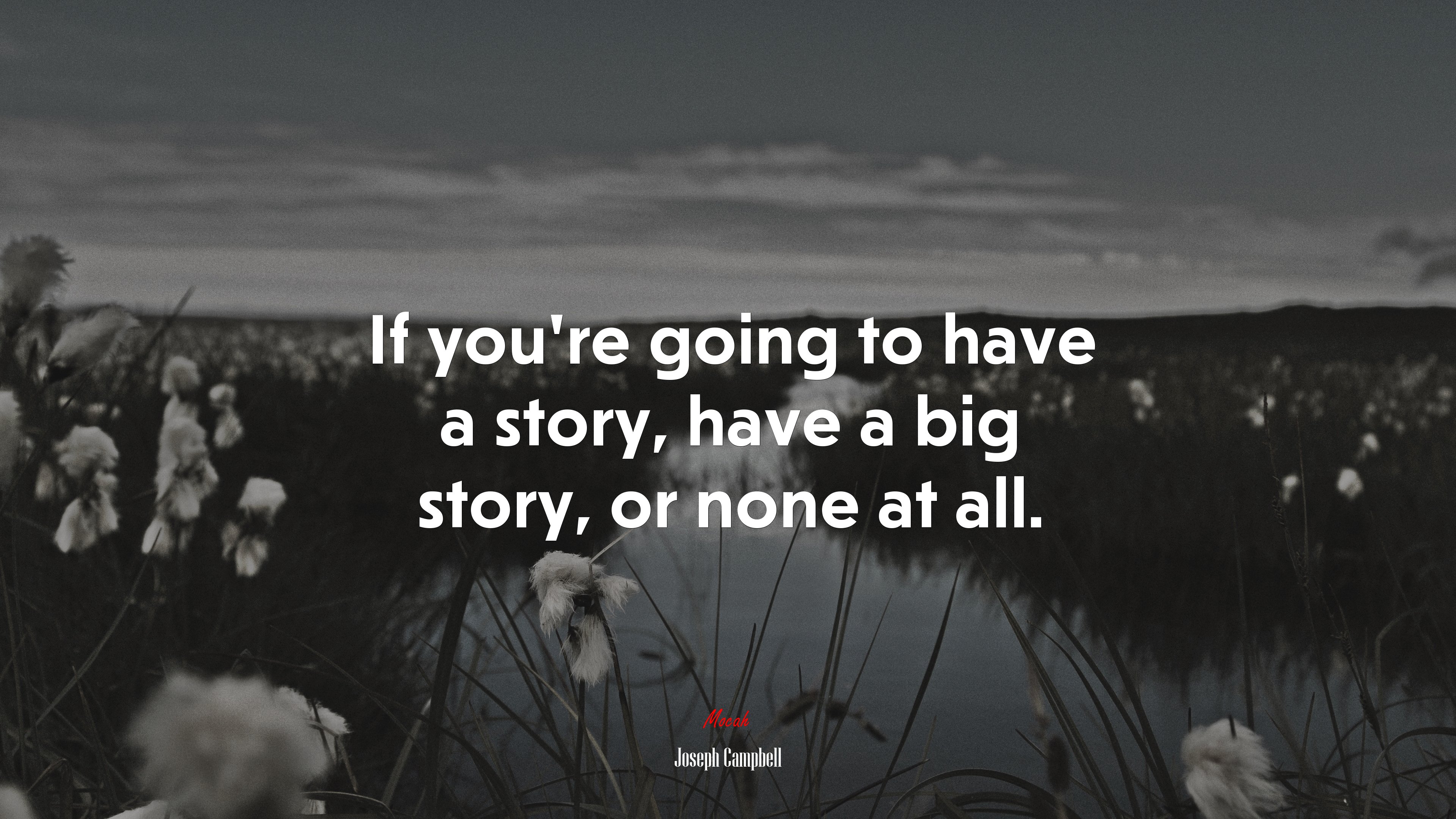 If you’re going to have a story, have a big story, or none at all. | Joseph Campbell quote HD Wallpaper