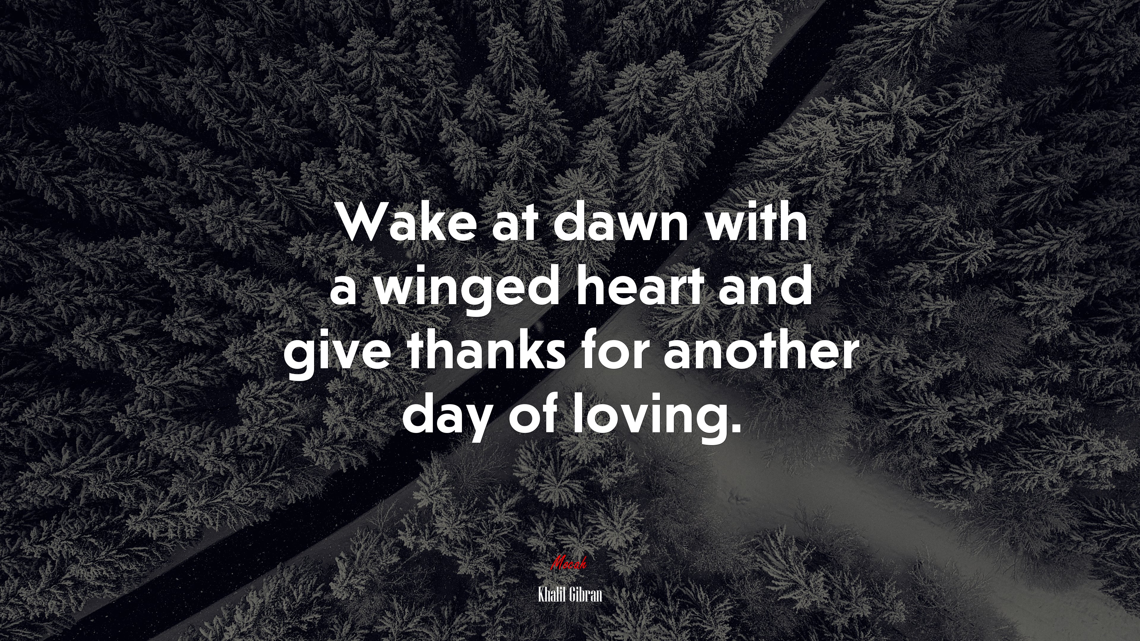 Wake at dawn with a winged heart and give thanks for another day of loving. | Khalil Gibran quote HD Wallpaper