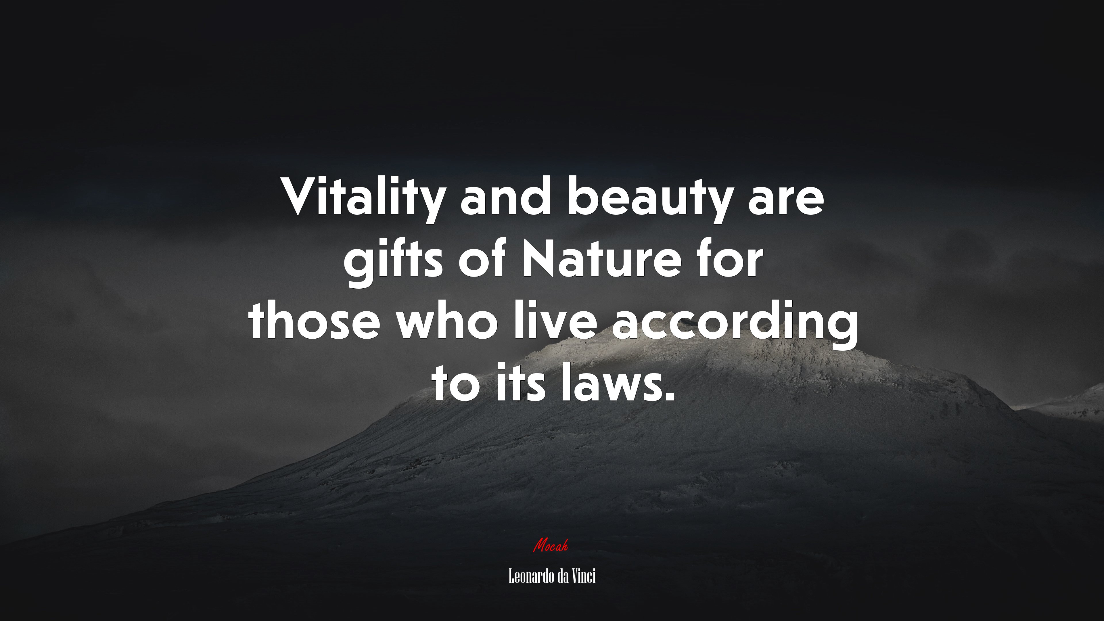 Vitality and beauty are gifts of Nature for those who live according to its laws. | Leonardo da Vinci quote HD Wallpaper