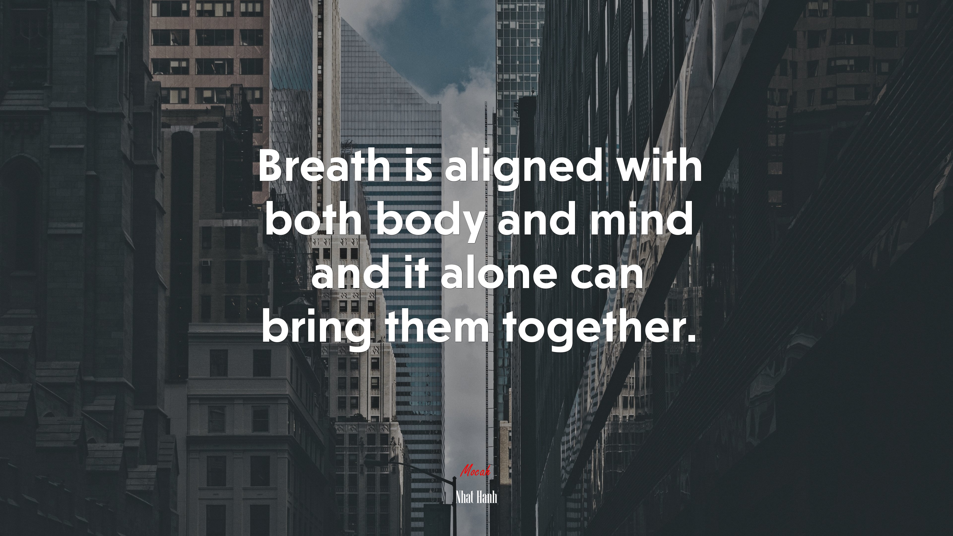 Breath is aligned with both body and mind and it alone can bring them together. | Nhat Hanh quote HD Wallpaper