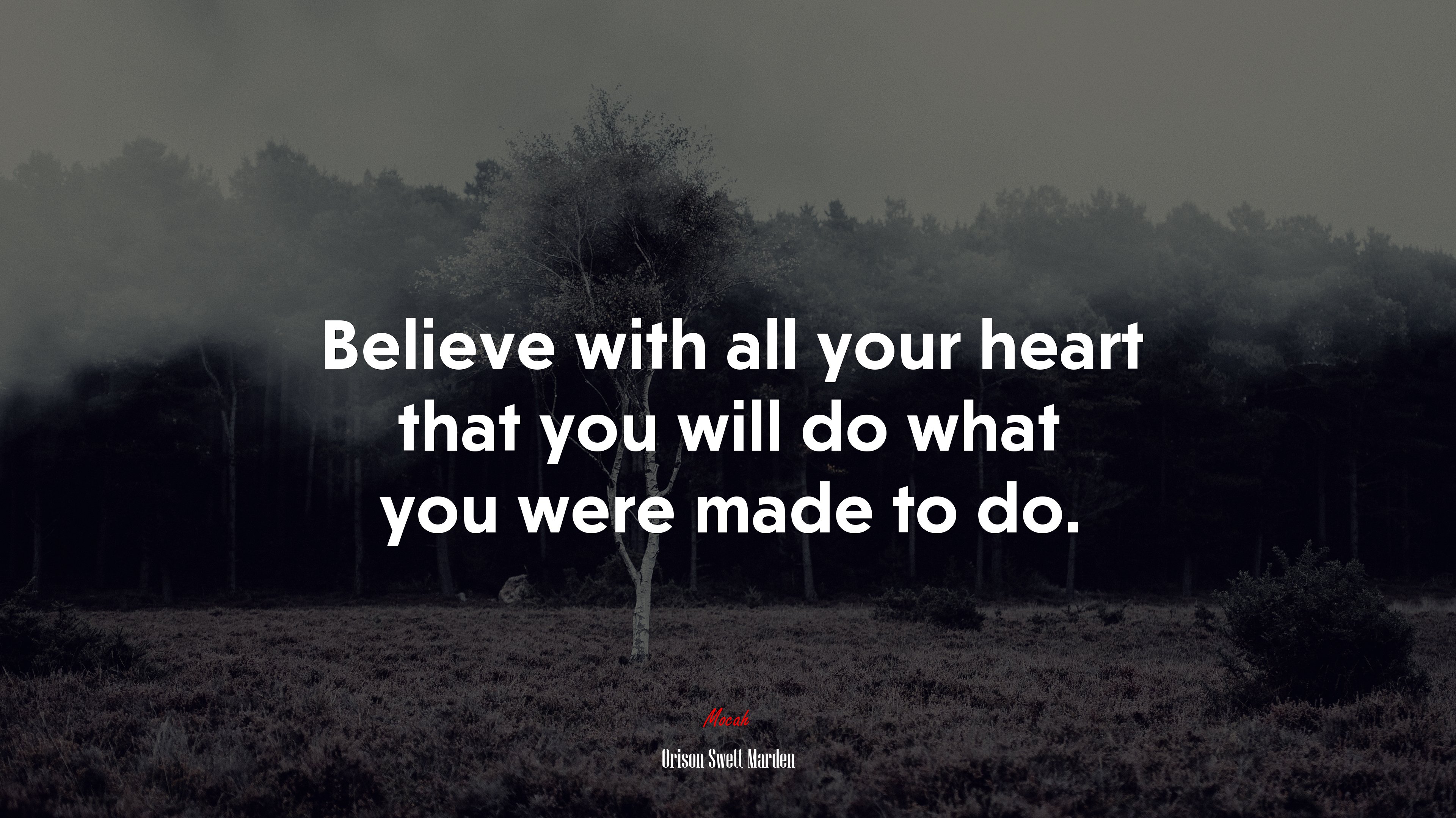 Believe with all your heart that you will do what you were made to do. | Orison Swett Marden quote HD Wallpaper