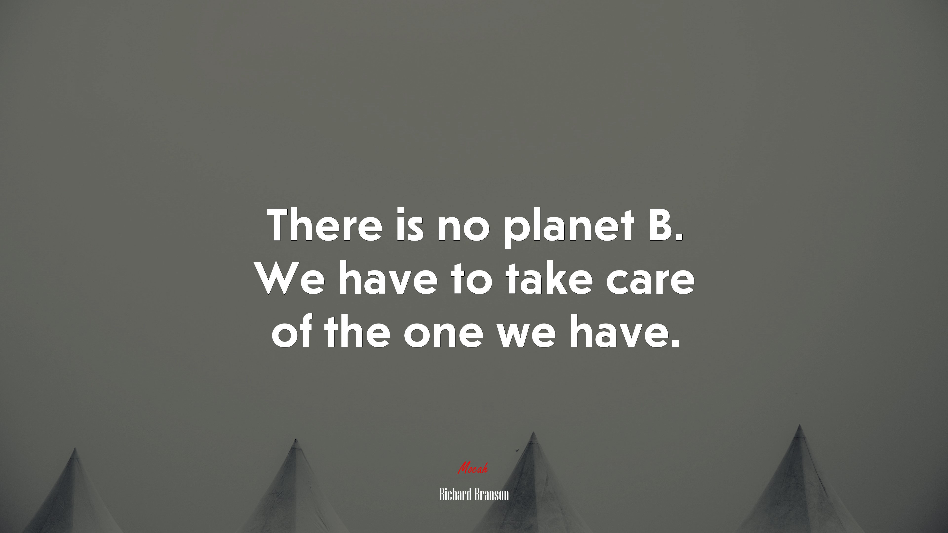 There is no planet B. We have to take care of the one we have. | Richard Branson quote HD Wallpaper