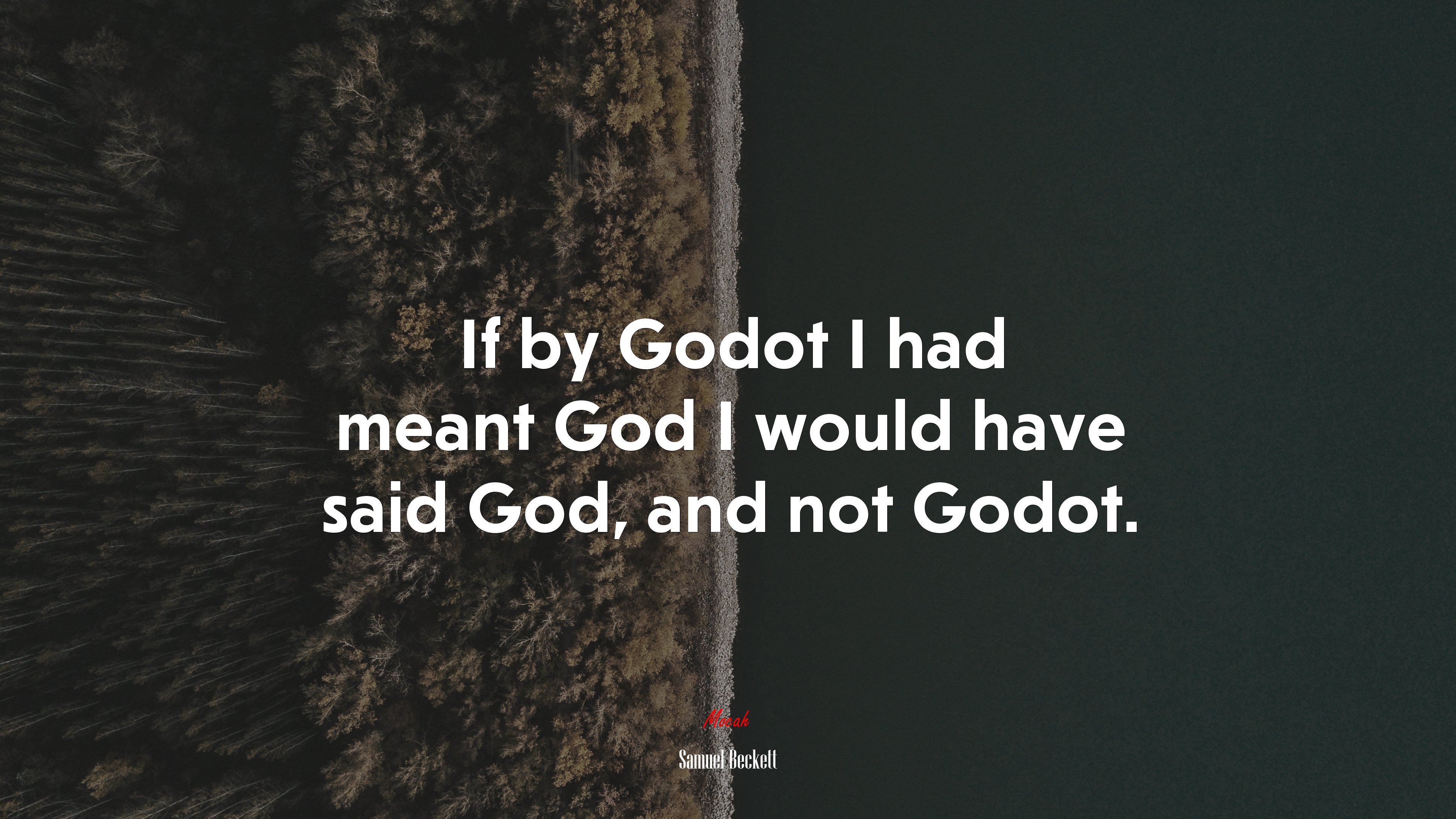 If by Godot I had meant God I would have said God, and not Godot. | Samuel Beckett quote HD Wallpaper