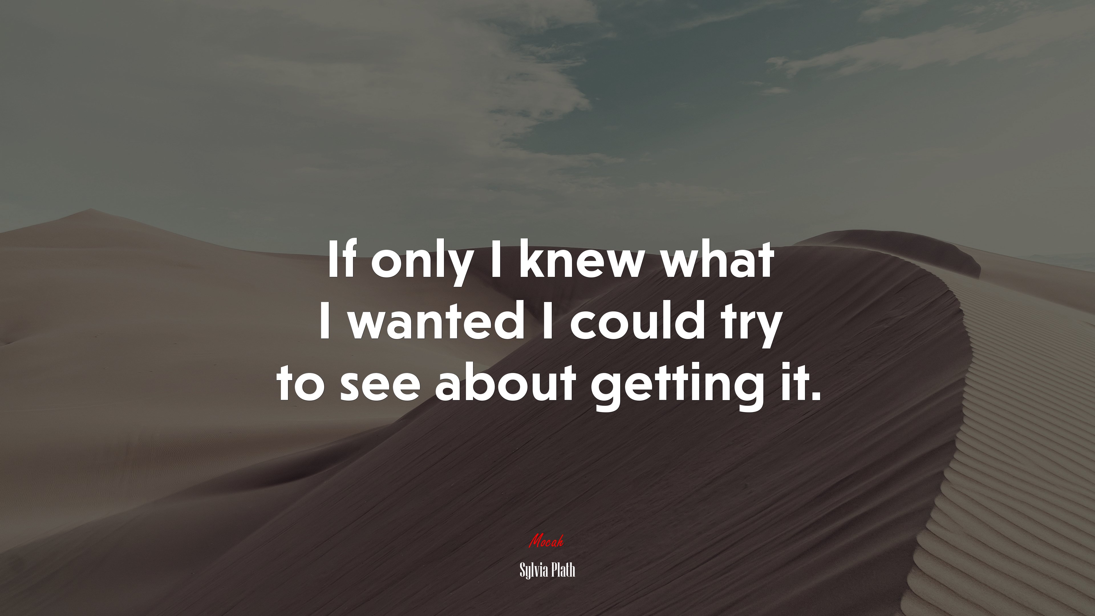 If only I knew what I wanted I could try to see about getting it. | Sylvia Plath quote HD Wallpaper