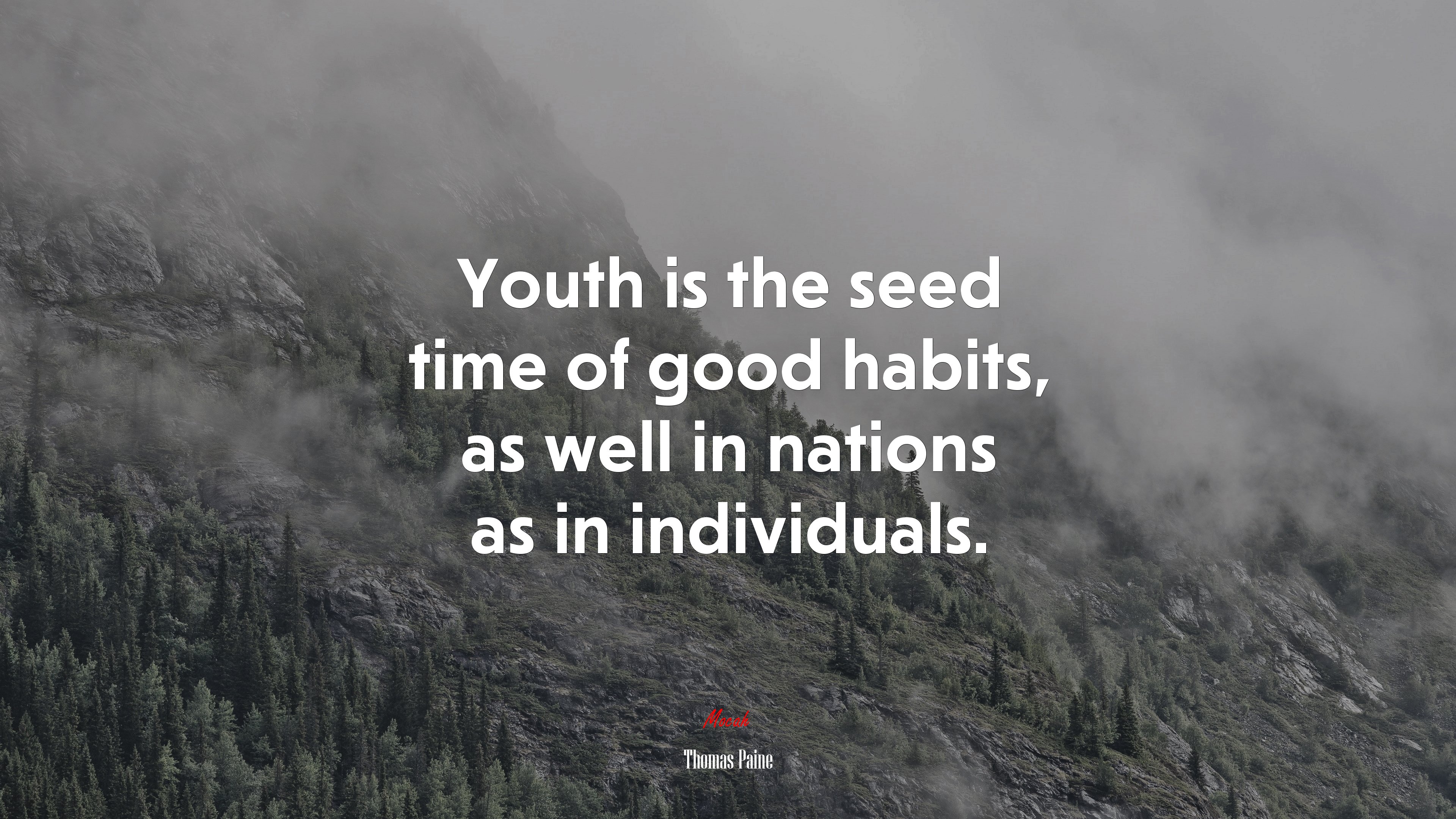 Youth is the seed time of good habits, as well in nations as in individuals. | Thomas Paine quote HD Wallpaper