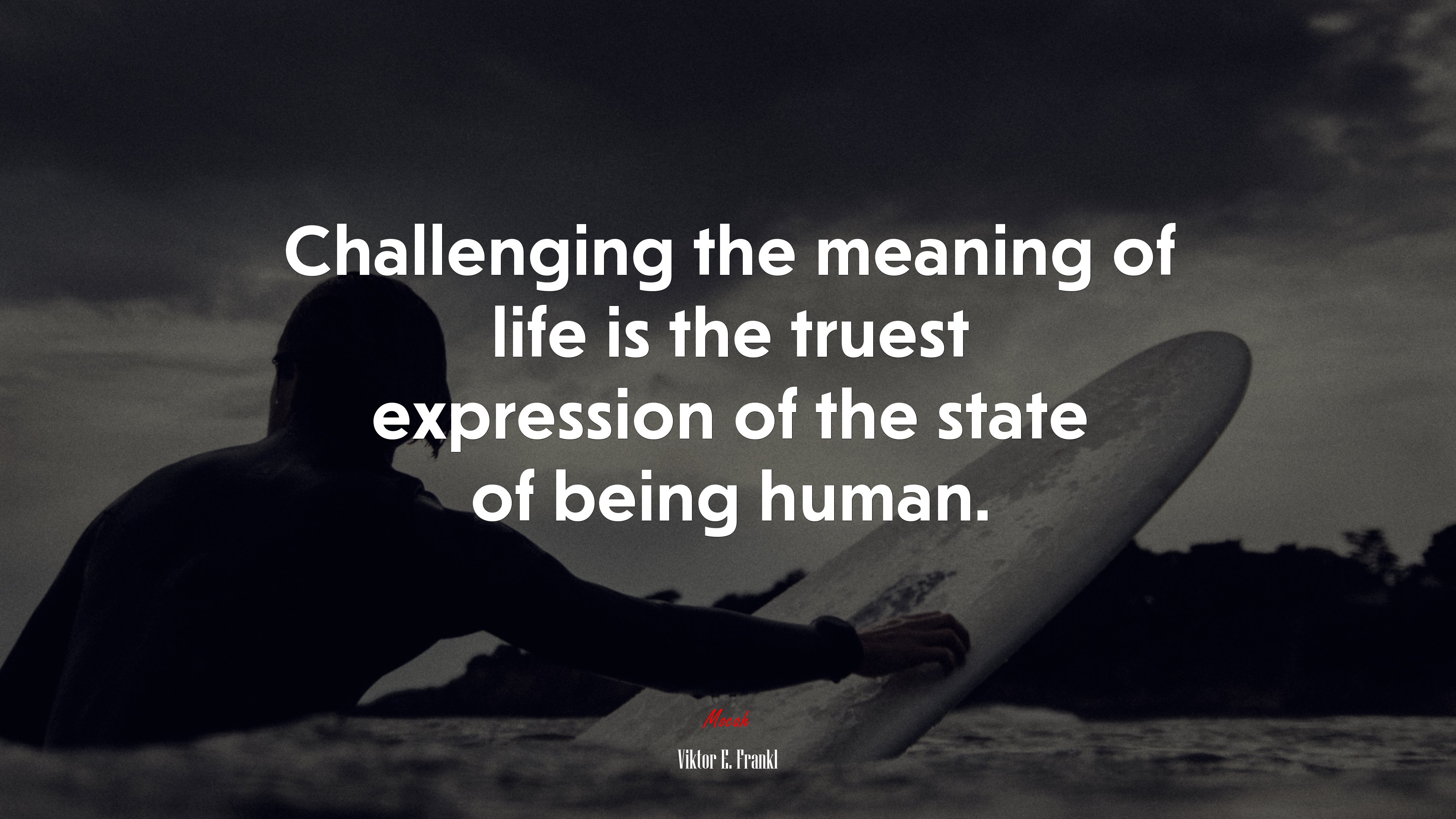 Challenging the meaning of life is the truest expression of the state of being human. | Viktor E. Frankl quote HD Wallpaper
