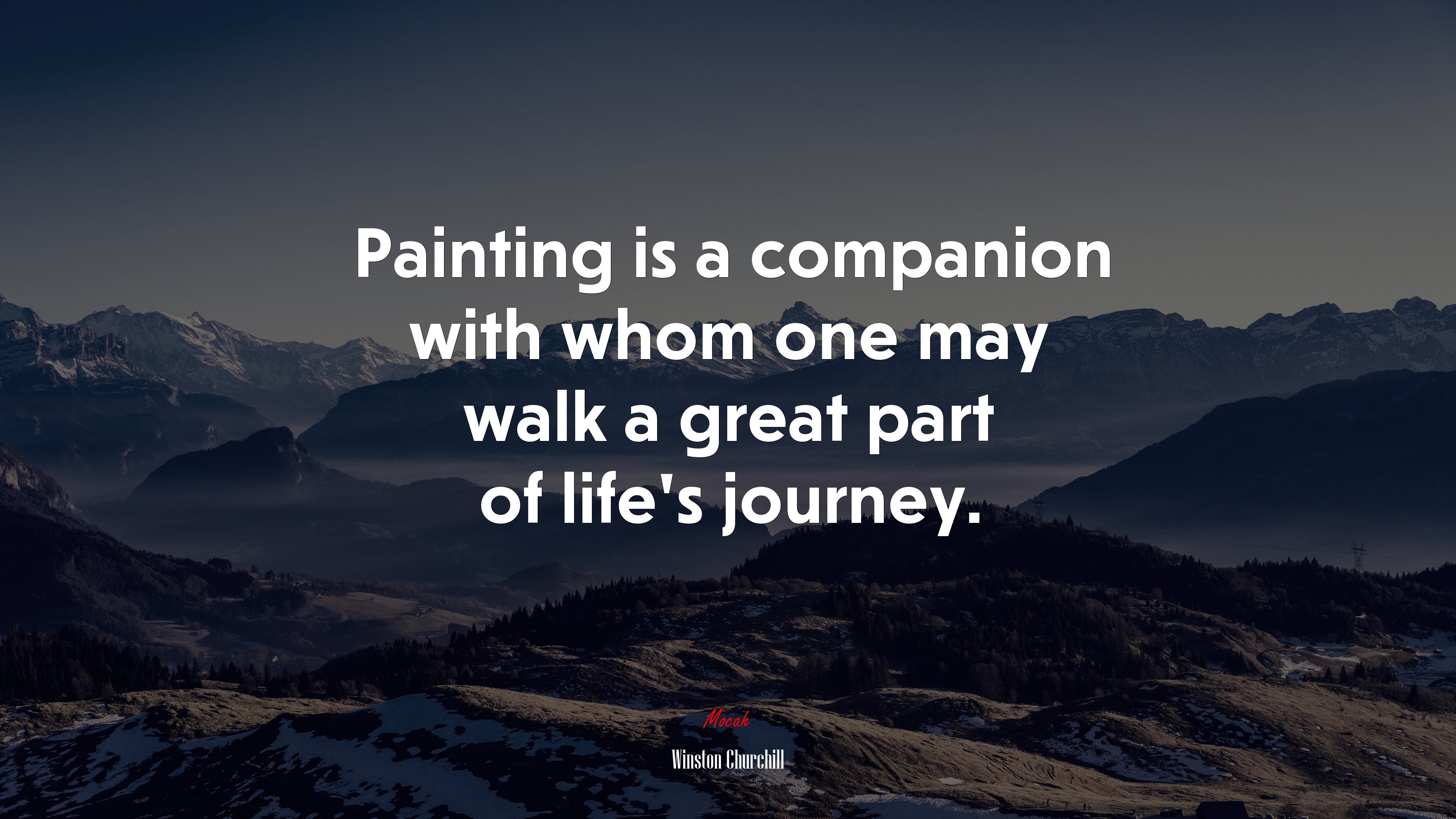 Painting is a companion with whom one may walk a great part of life’s journey. | Winston Churchill quote HD Wallpaper