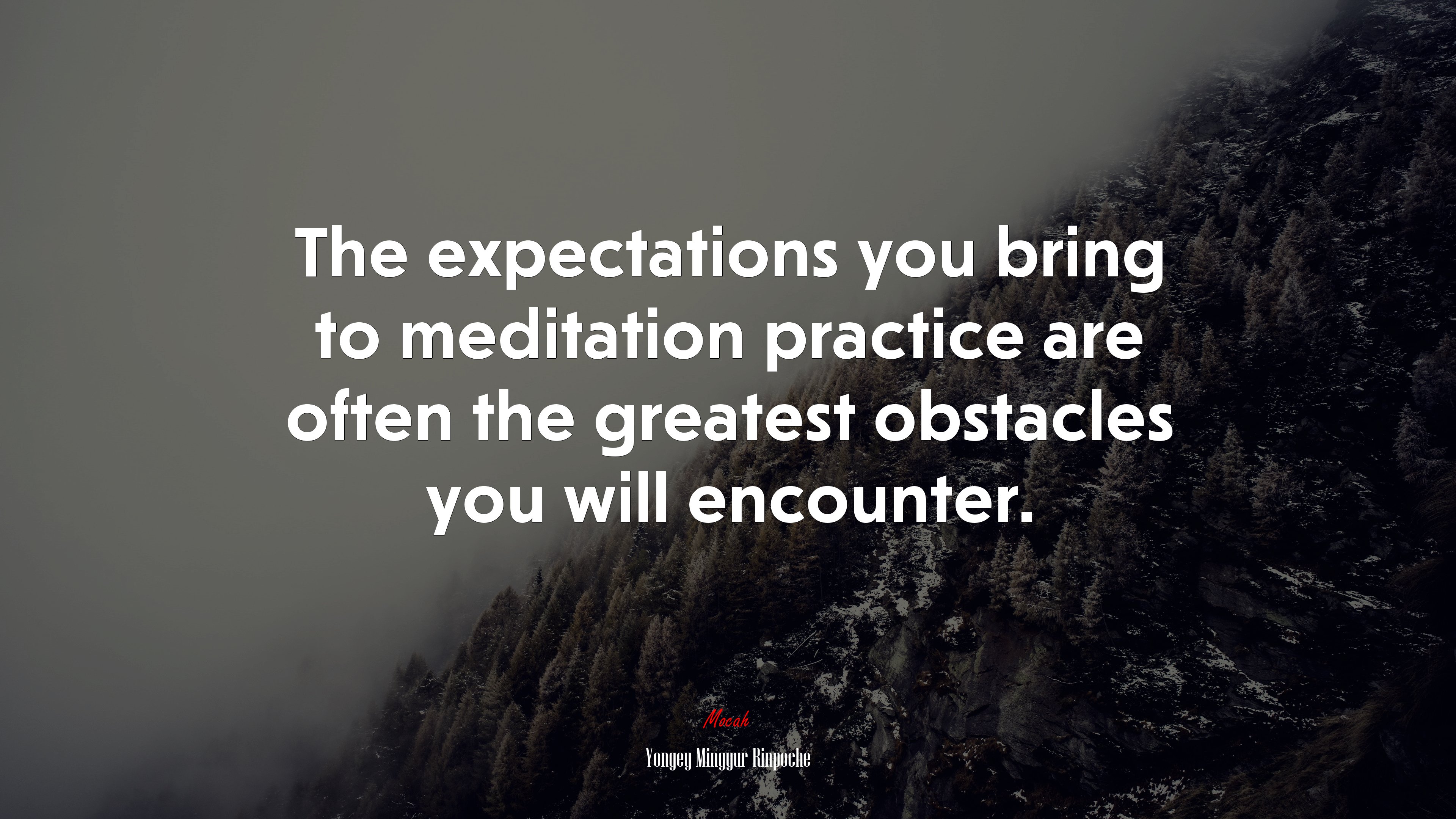 The expectations you bring to meditation practice are often the greatest obstacles you will encounter. | Yongey Mingyur Rinpoche quote HD Wallpaper