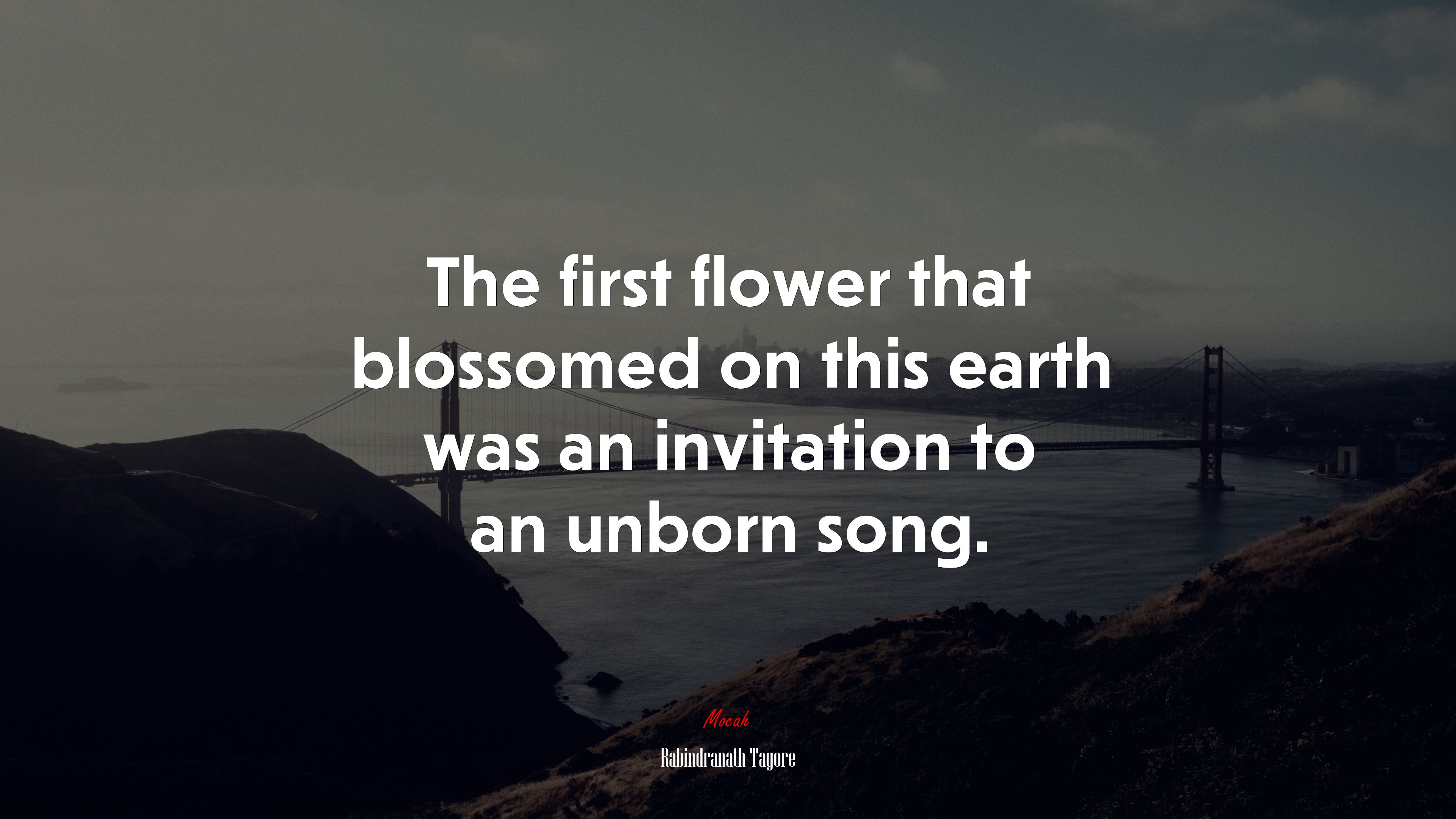The first flower that blossomed on this earth was an invitation to an unborn song. | Rabindranath Tagore quote HD Wallpaper