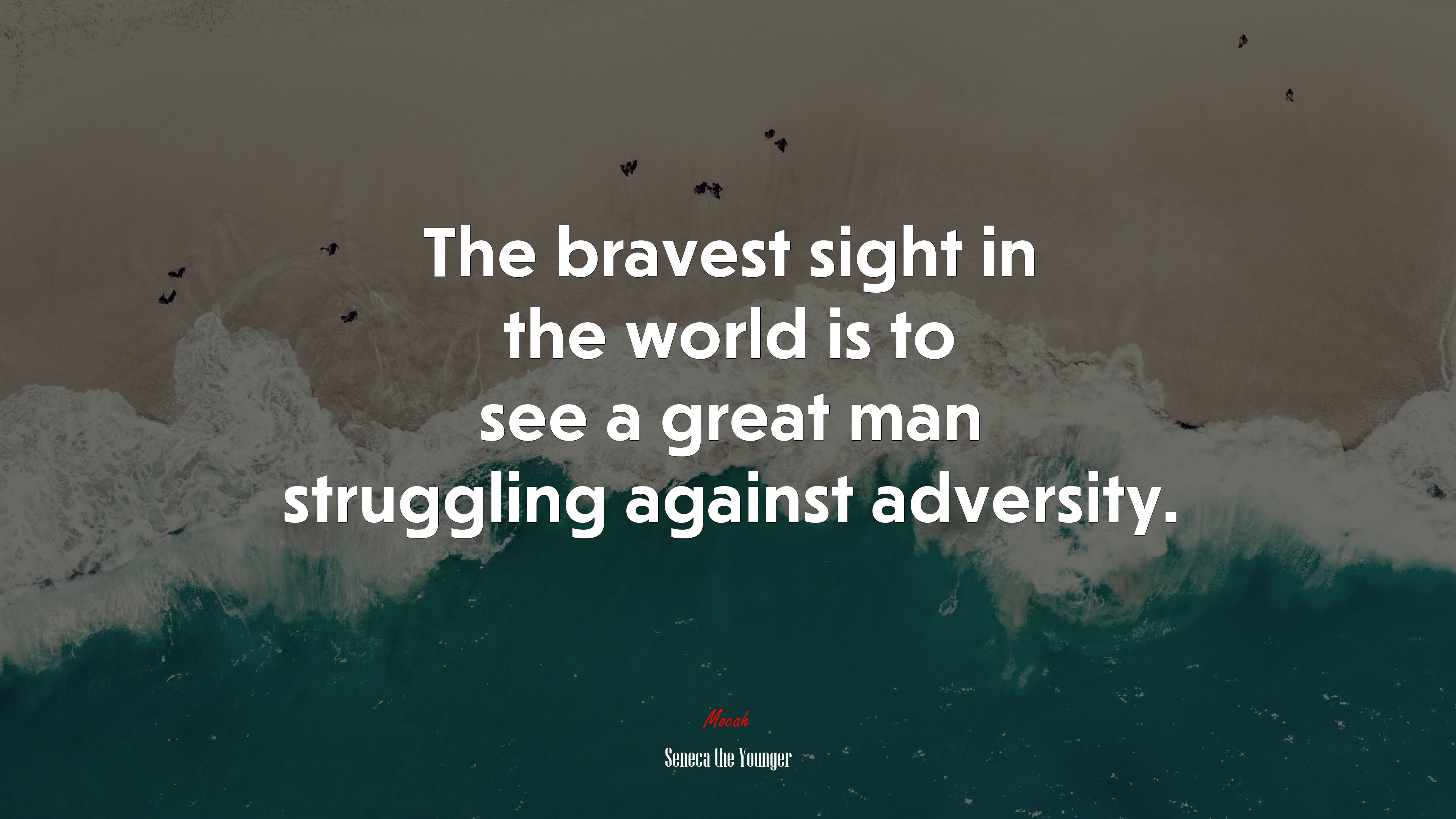 The bravest sight in the world is to see a great man struggling against adversity. | Seneca the Younger quote HD Wallpaper