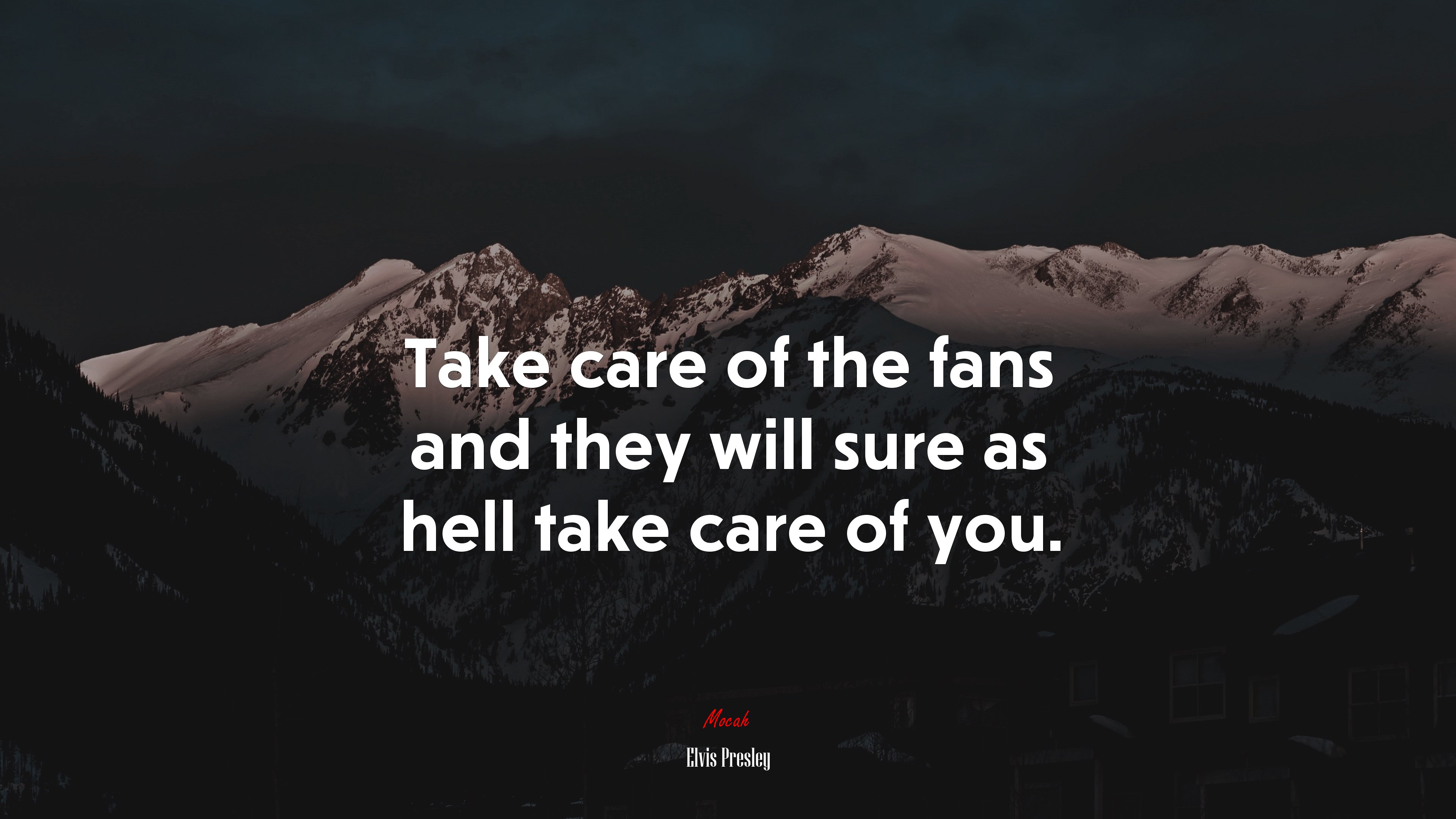 Take care of the fans and they will sure as hell take care of you. | Elvis Presley quote HD Wallpaper
