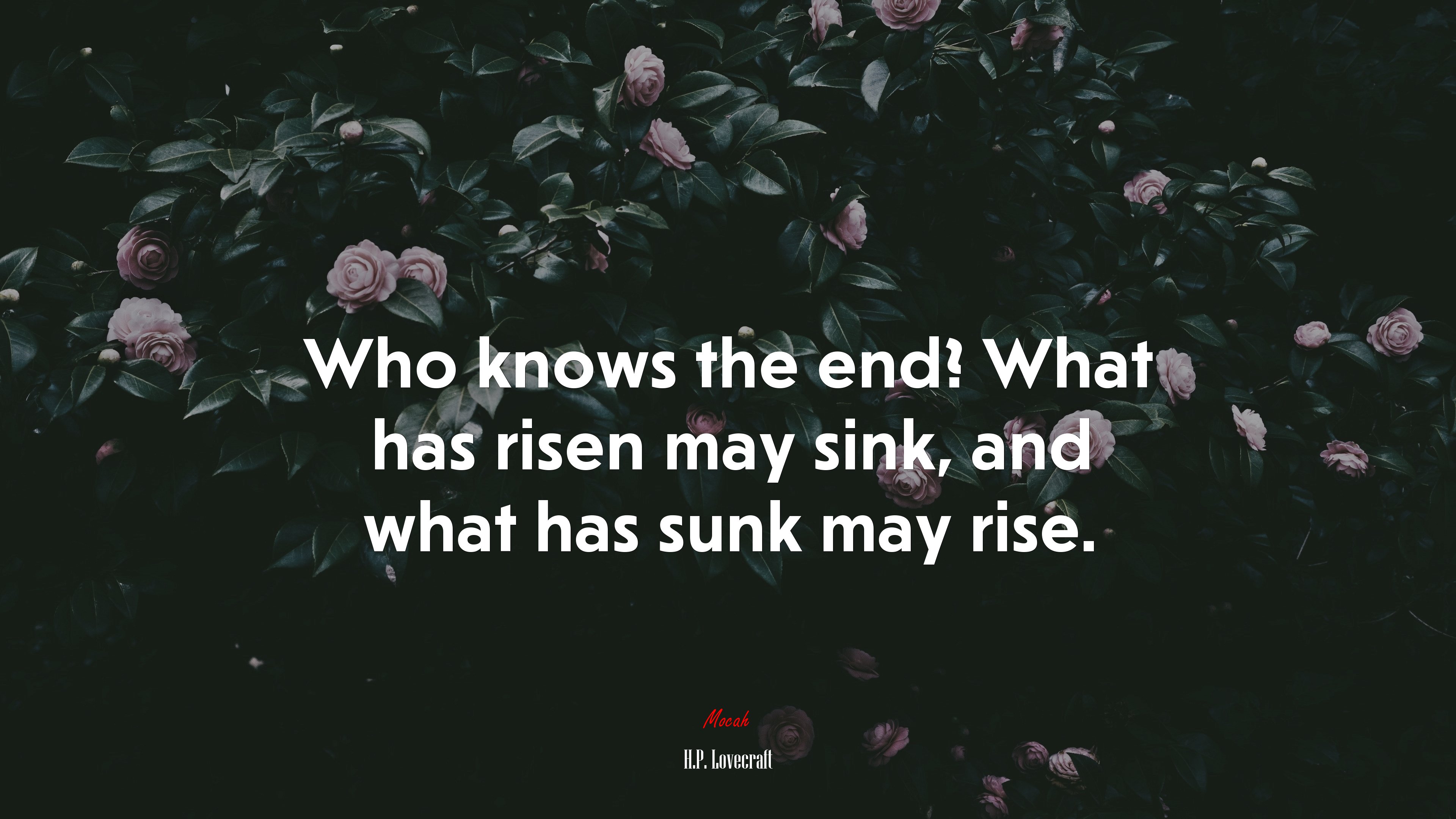 Who knows the end? What has risen may sink, and what has sunk may rise. | H.P. Lovecraft quote HD Wallpaper