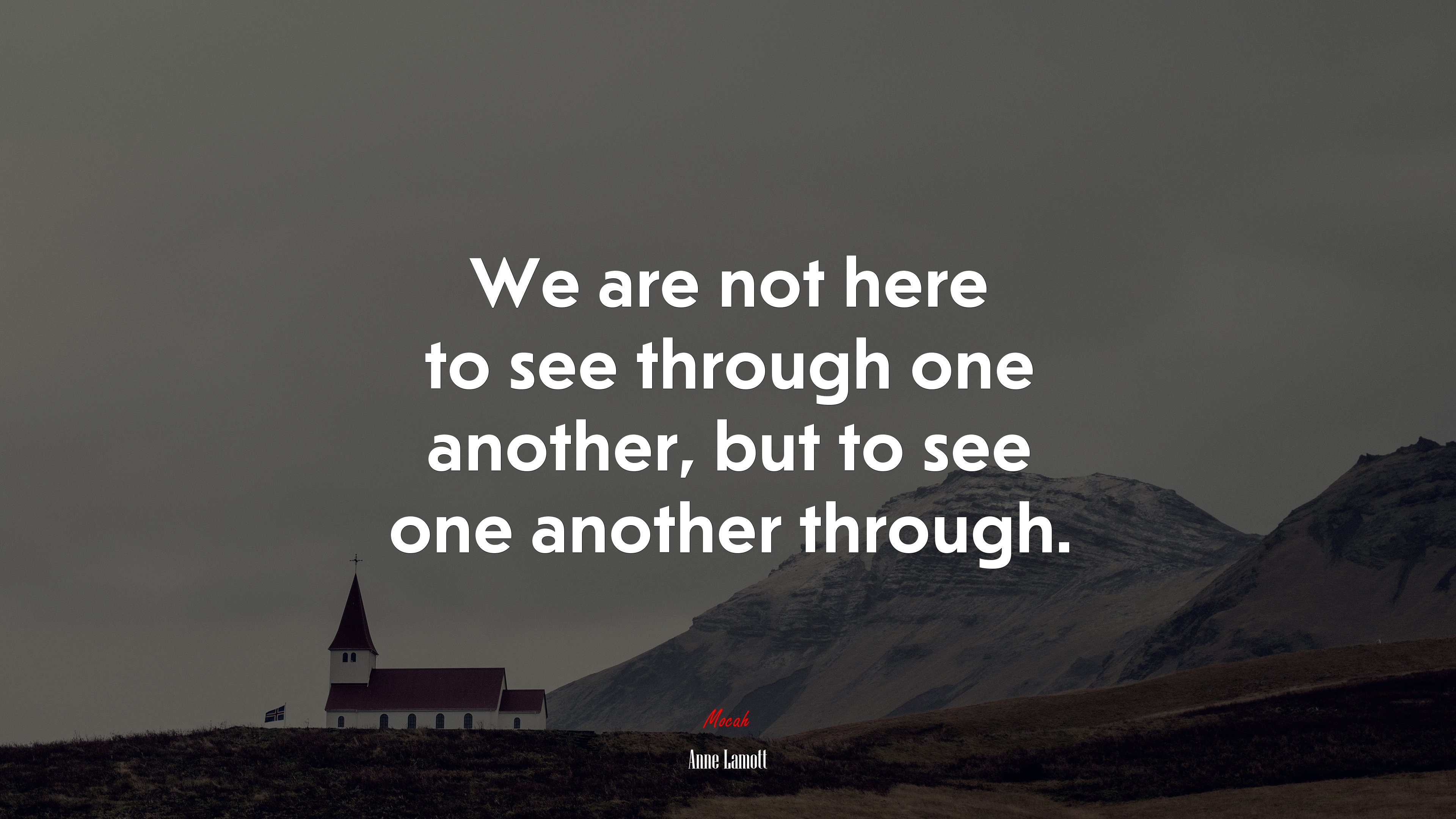 We are not here to see through one another, but to see one another through. | Anne Lamott quote HD Wallpaper