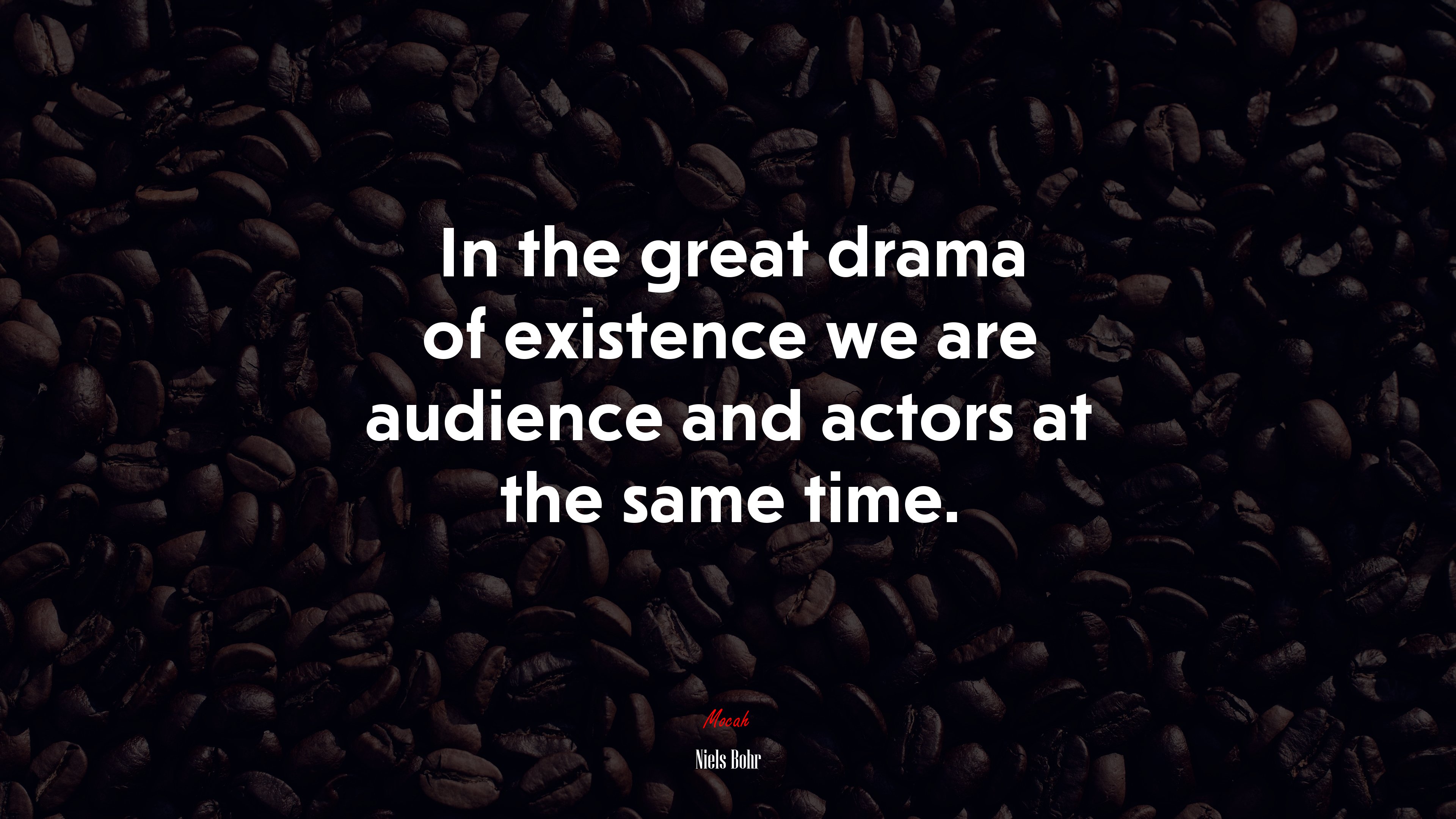 In the great drama of existence we are audience and actors at the same time. | Niels Bohr quote HD Wallpaper